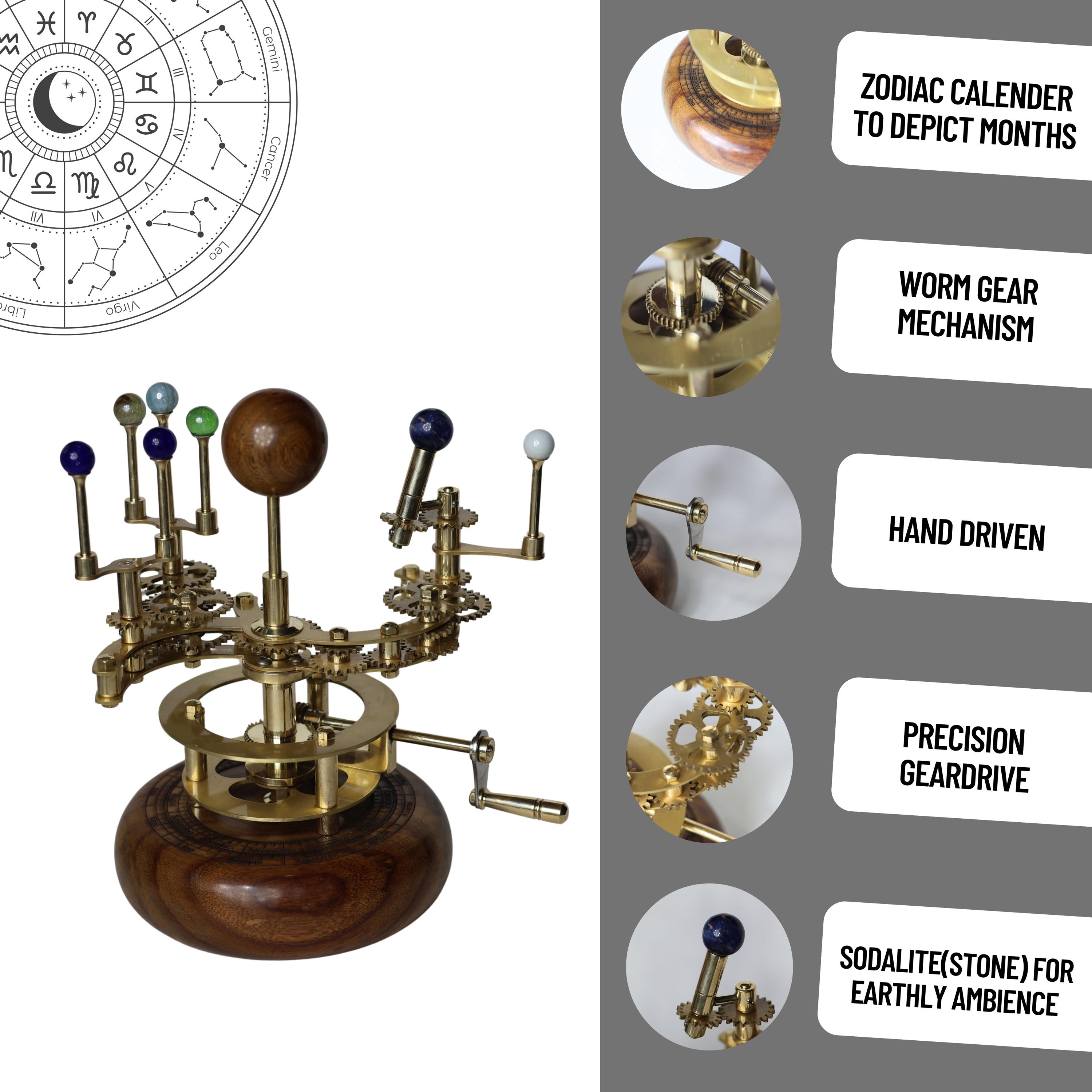 Brass Solar System Orrery, Shelf Display view 5