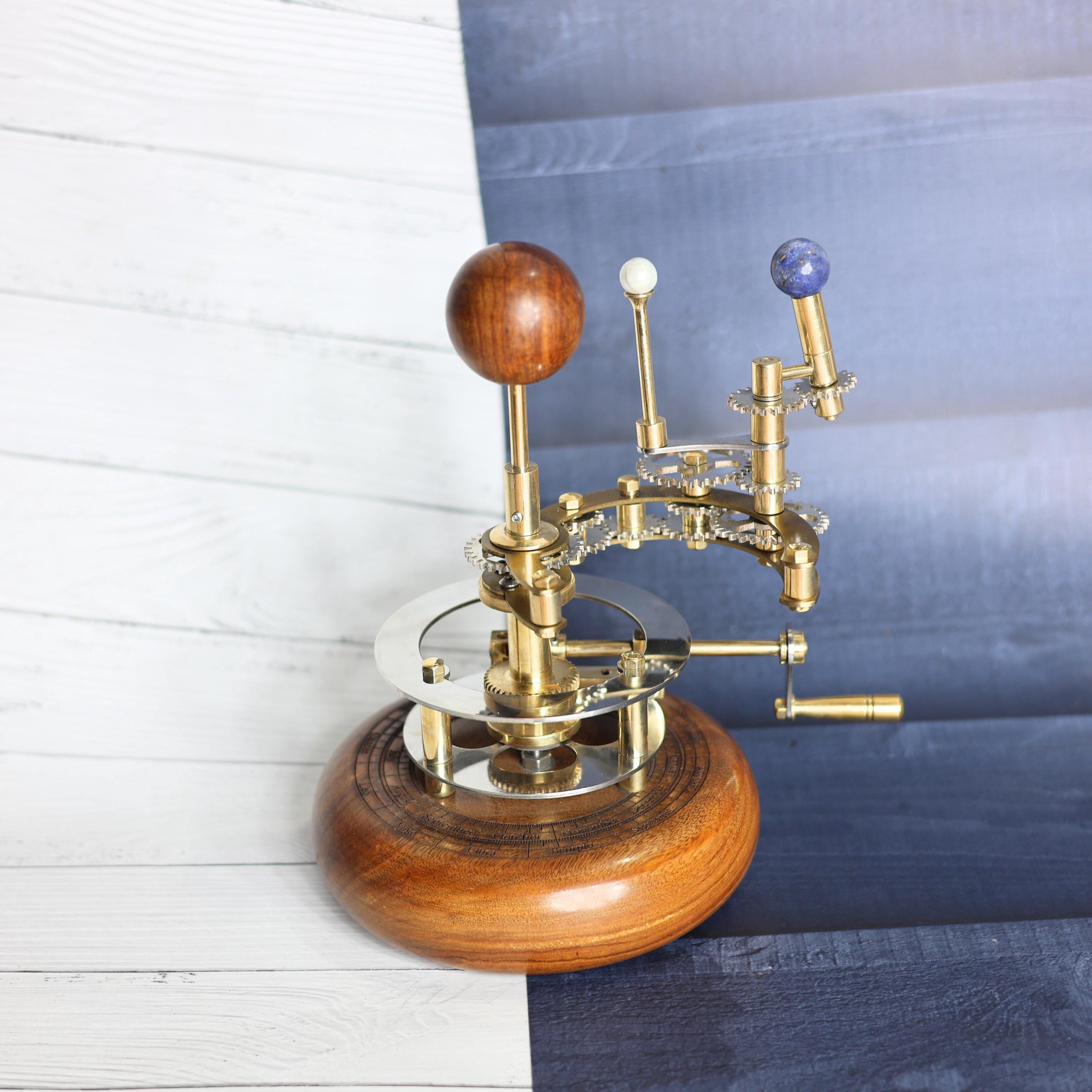 Brass Solar System Orrery, Shelf Display view 2