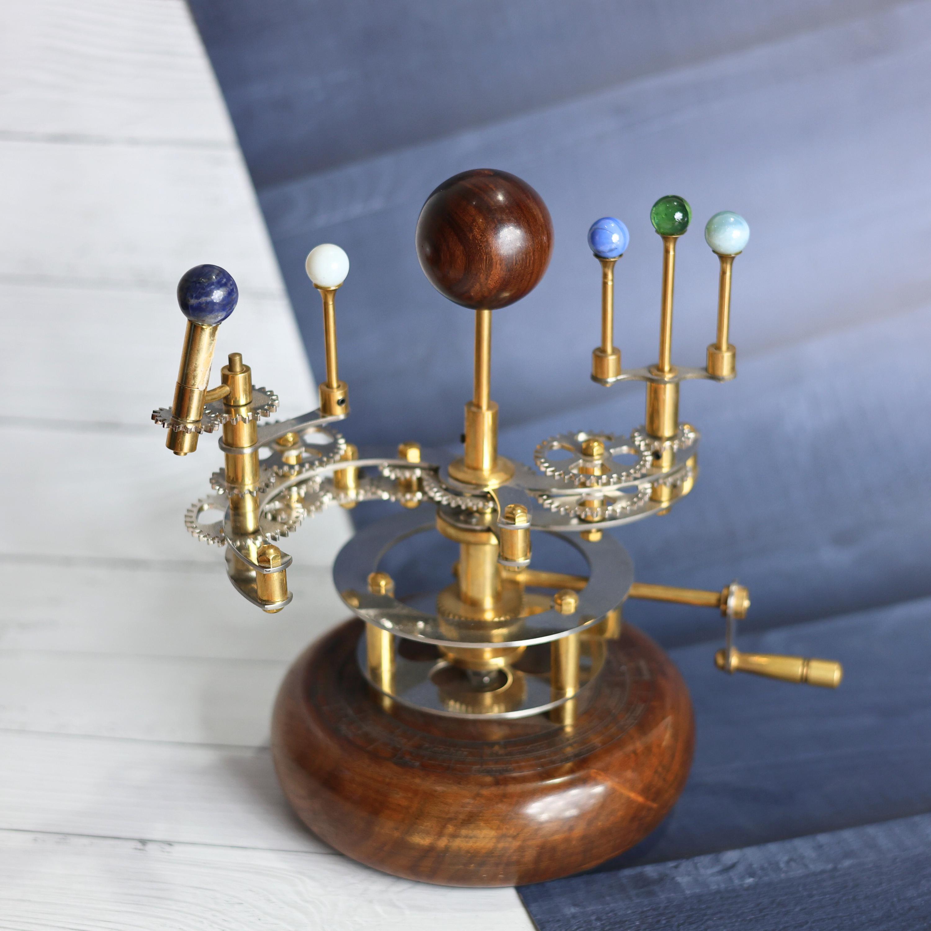 Brass Solar System Orrery, Shelf Display view 3