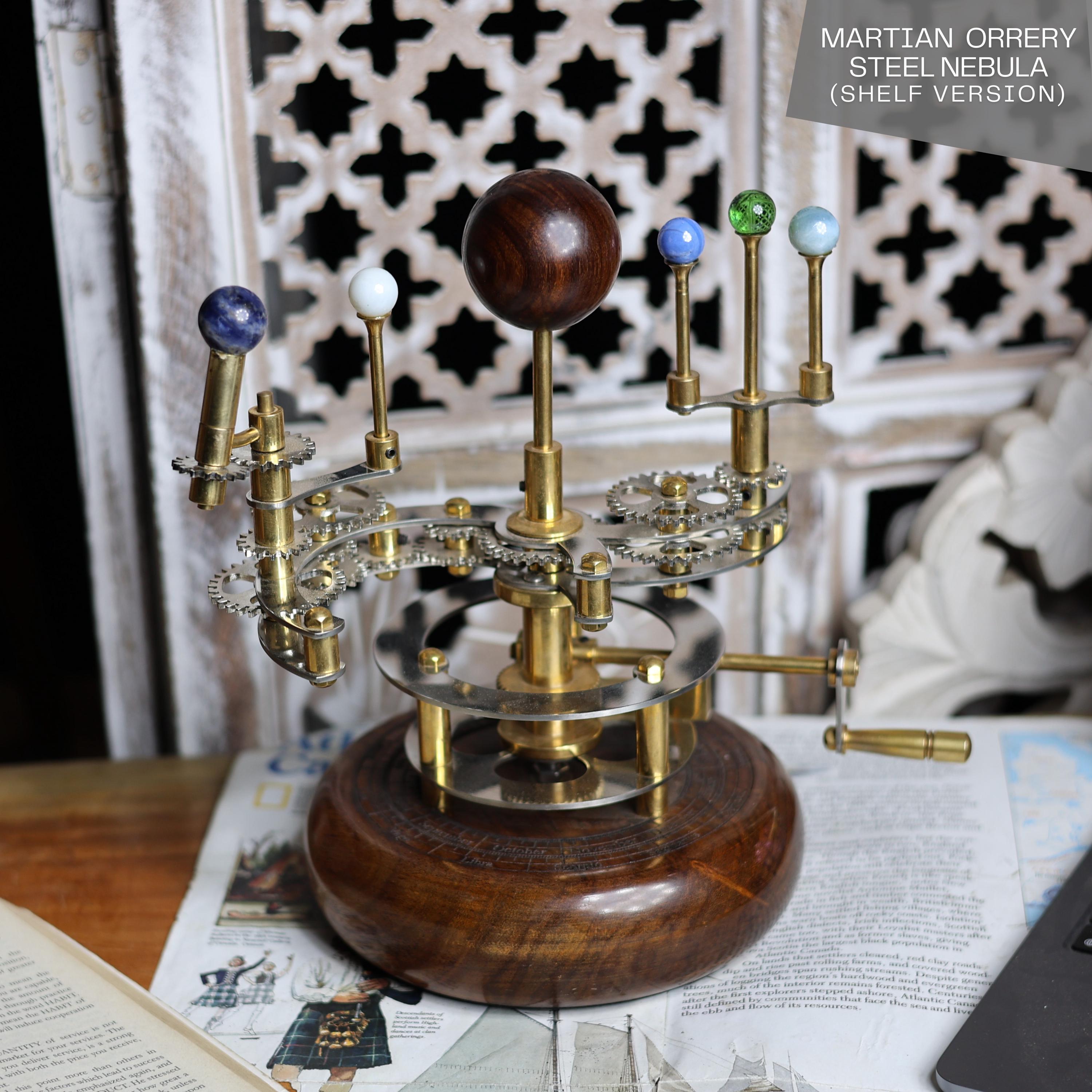 Brass Solar System Orrery, Shelf Display view 2