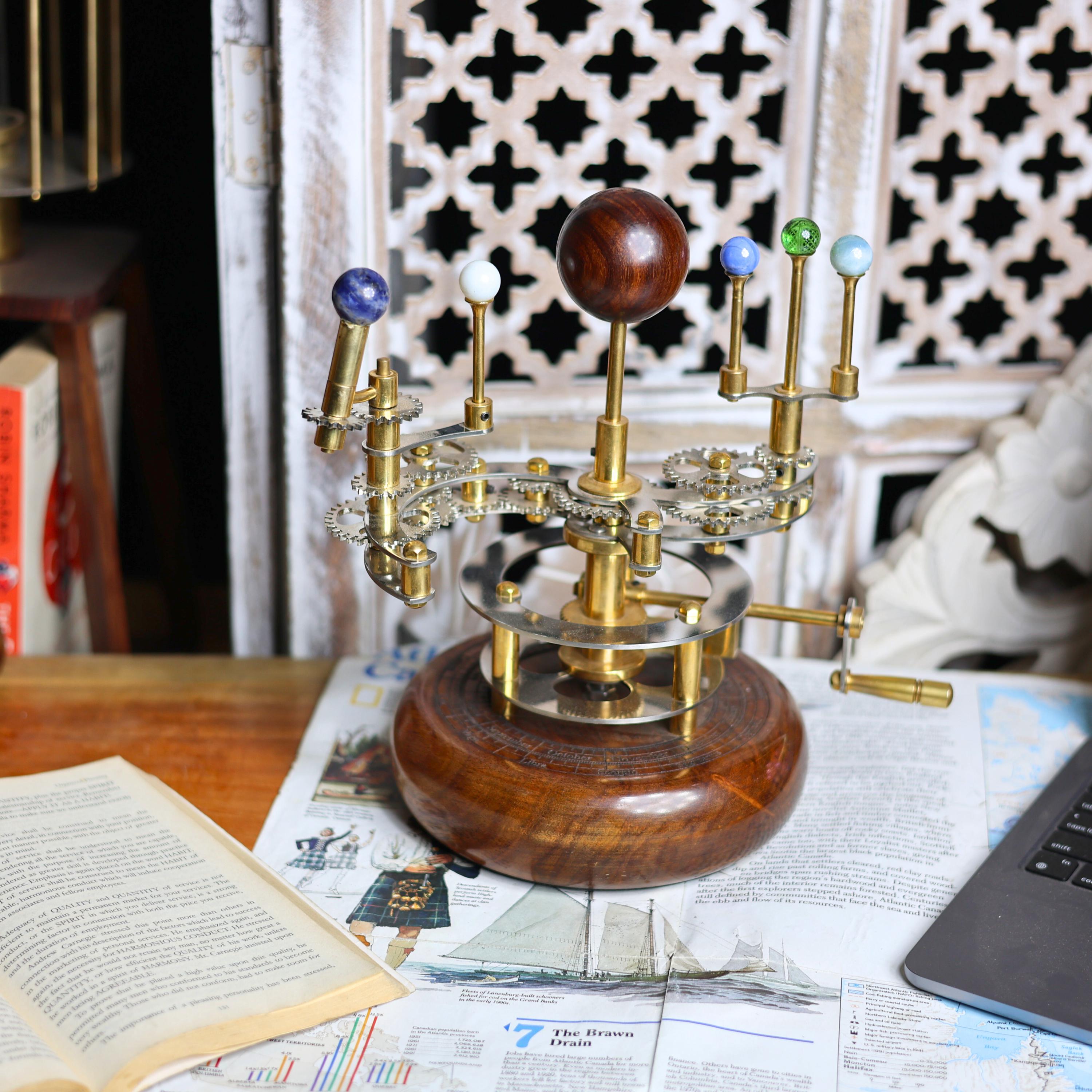 Brass Solar System Orrery, Shelf Display view 4