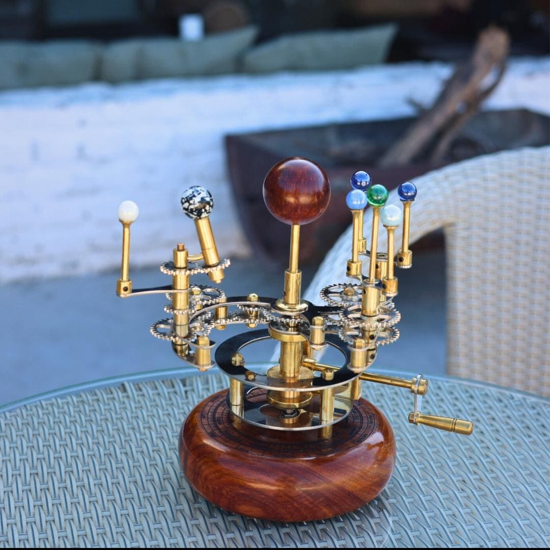 Brass Solar System Orrery, Shelf Display view 2