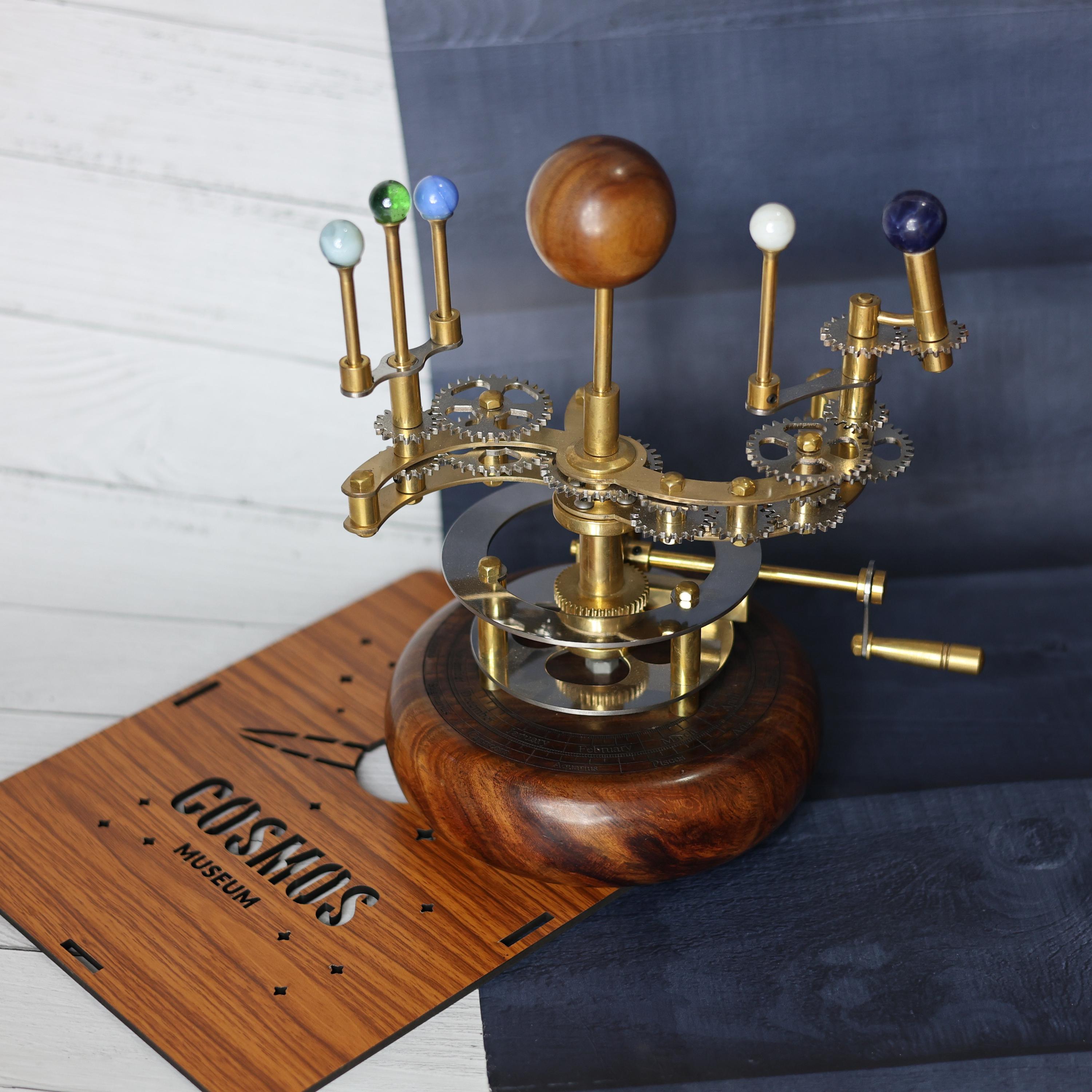 Steampunk-Style Brass Orrery, Shelf Model view 5
