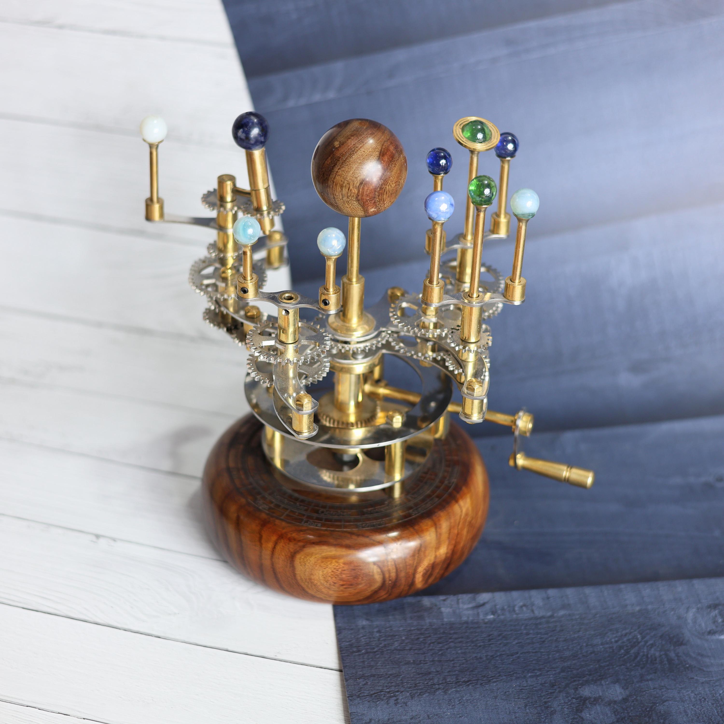 Brass Solar System Orrery, Shelf Display view 3