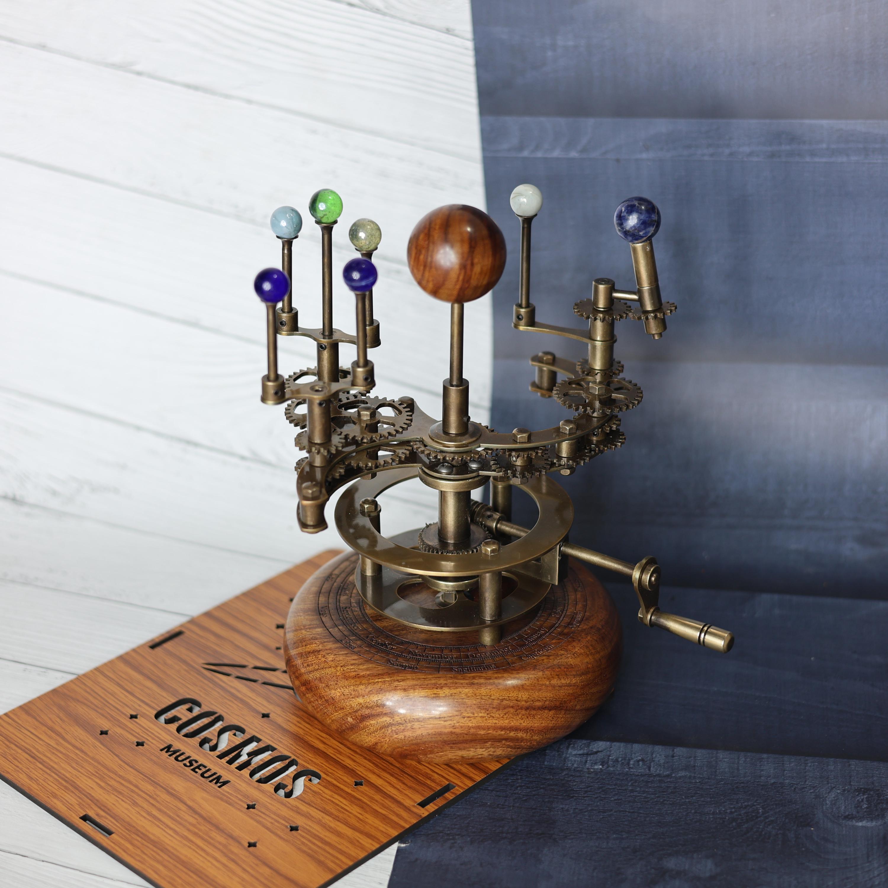 Brass Solar System Orrery, Shelf Display view 2