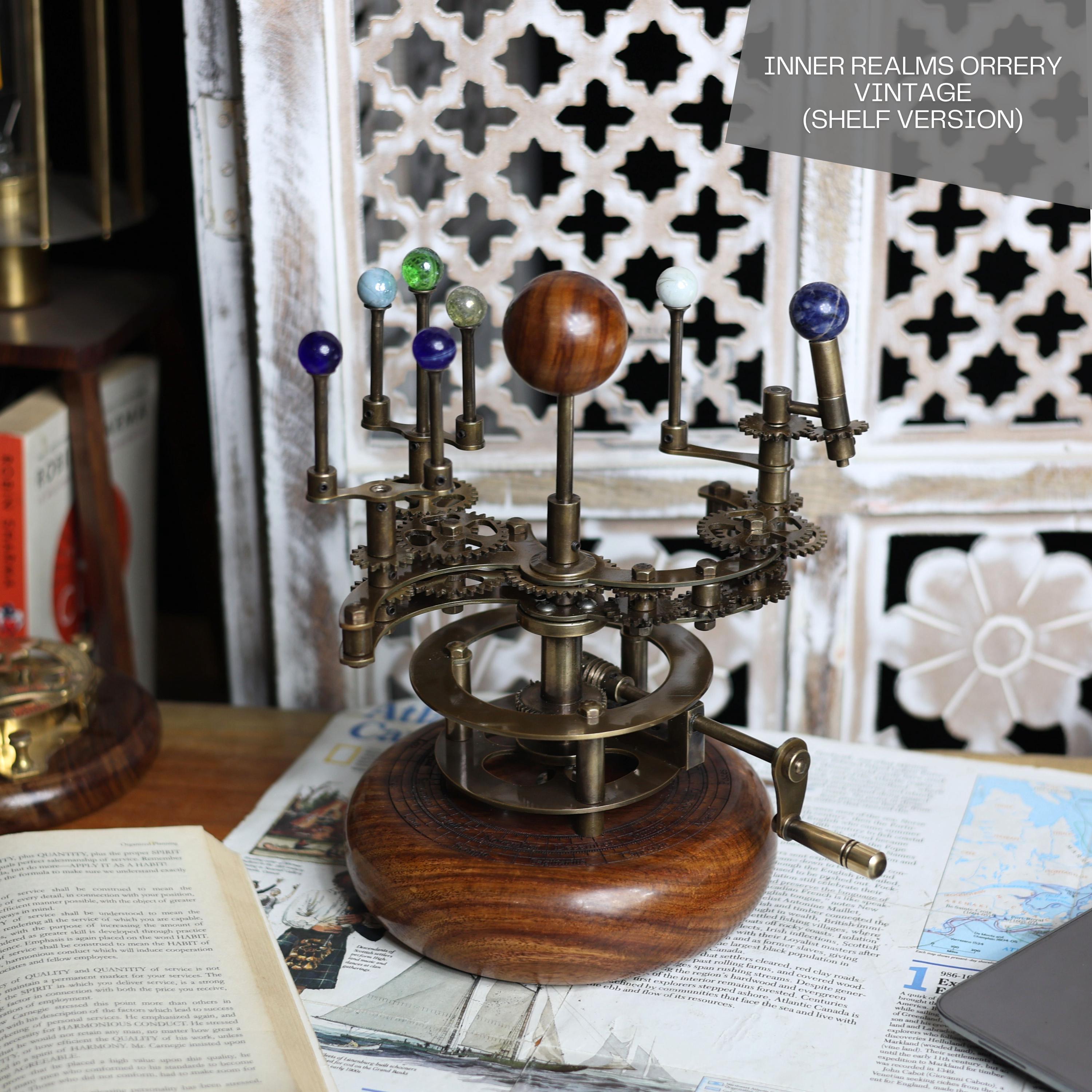 Brass Solar System Orrery, Shelf Display view 3