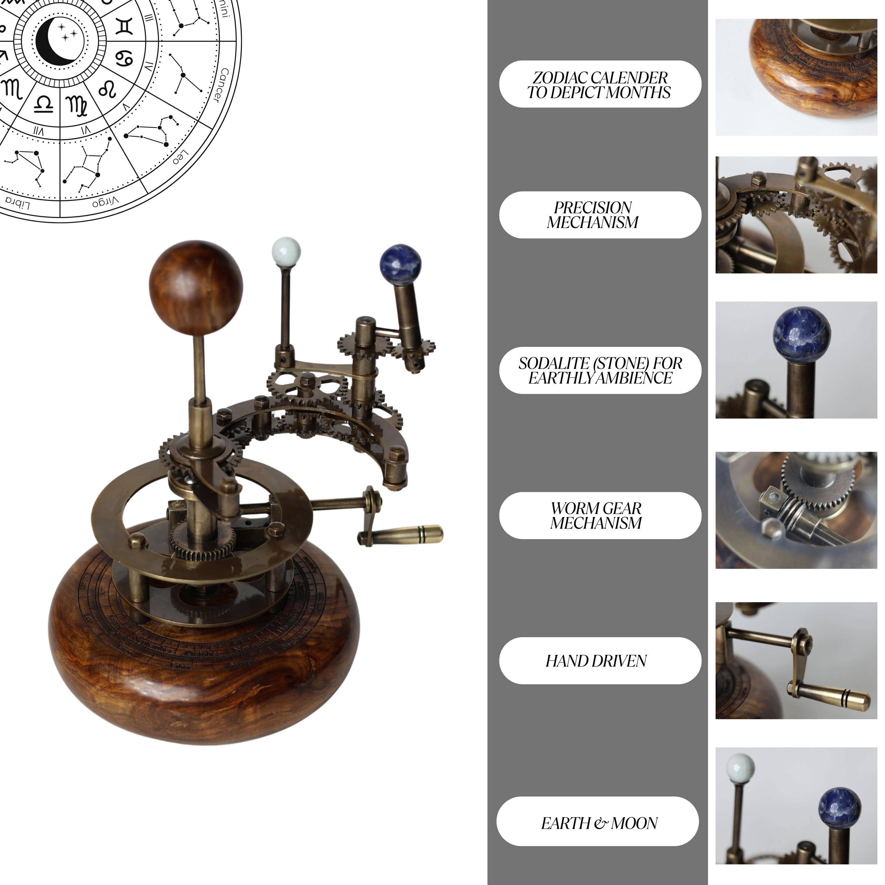 Brass Solar System Orrery, Shelf Display view 2