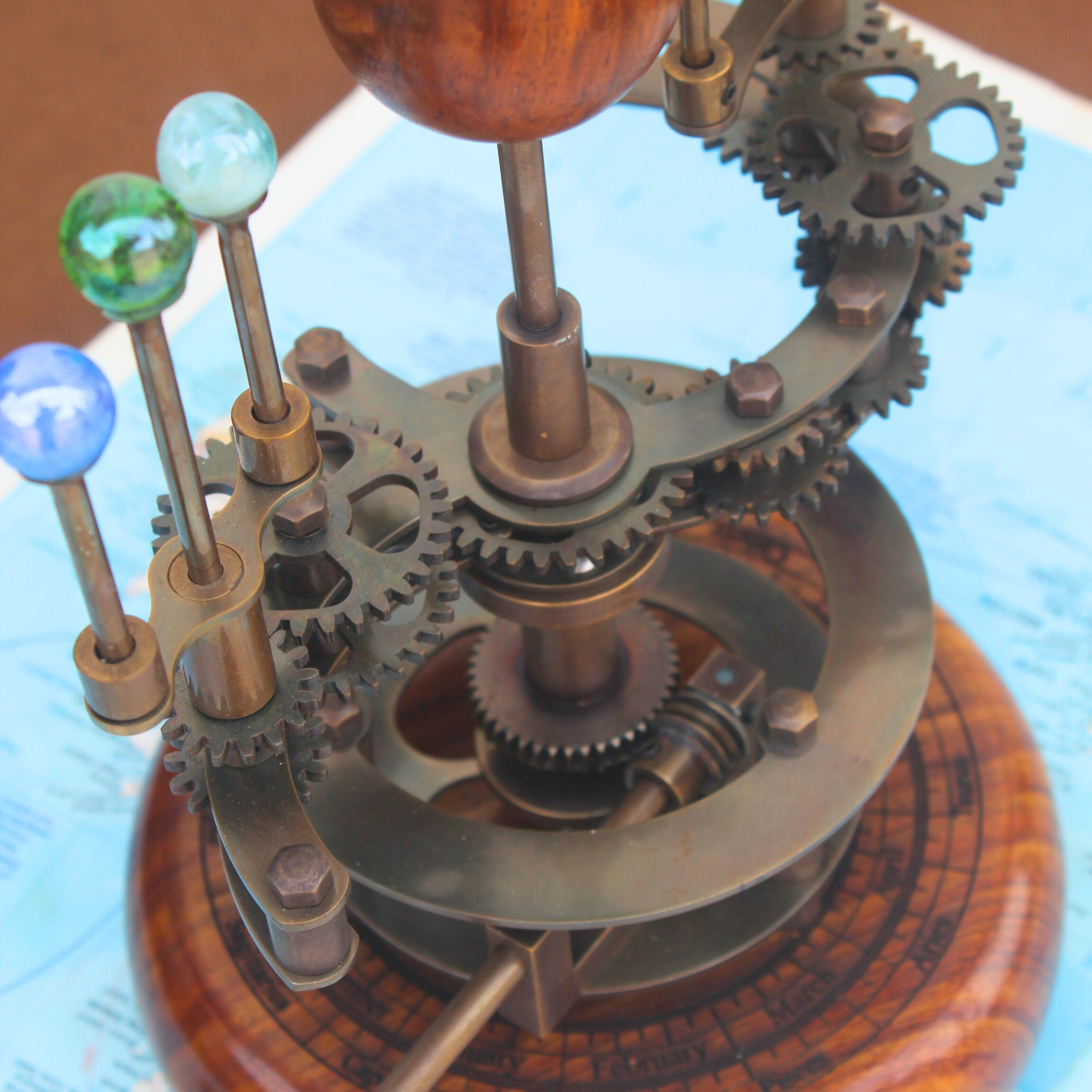 Brass Solar System Orrery, Shelf Display view 4
