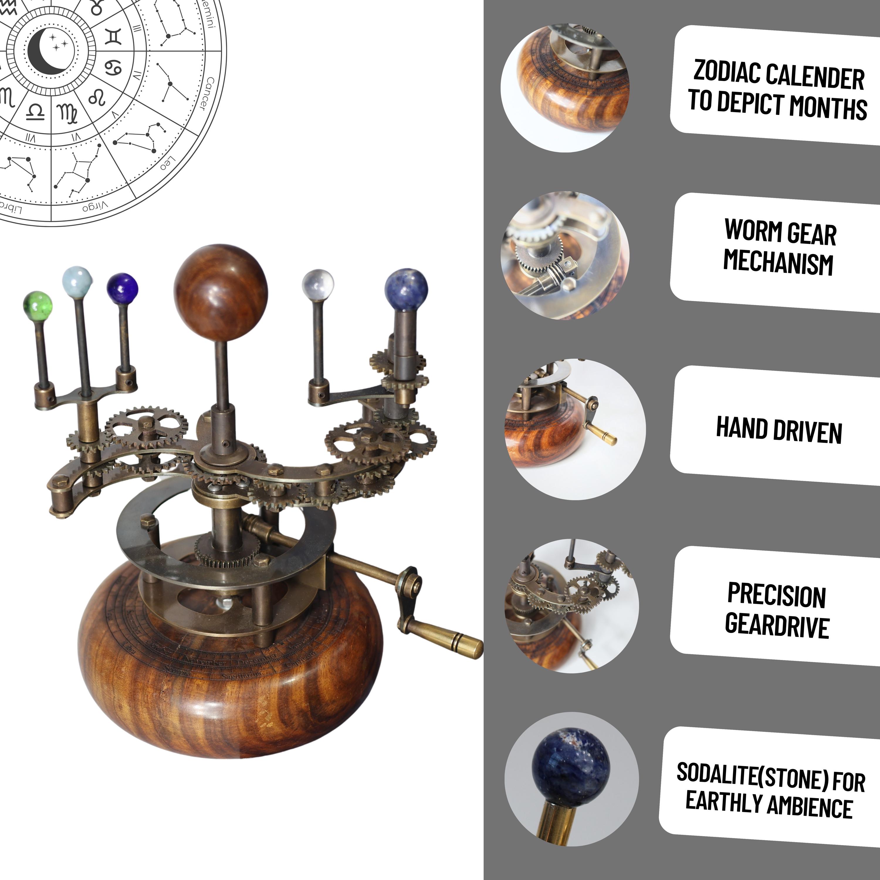 Brass Solar System Orrery, Shelf Display view 5