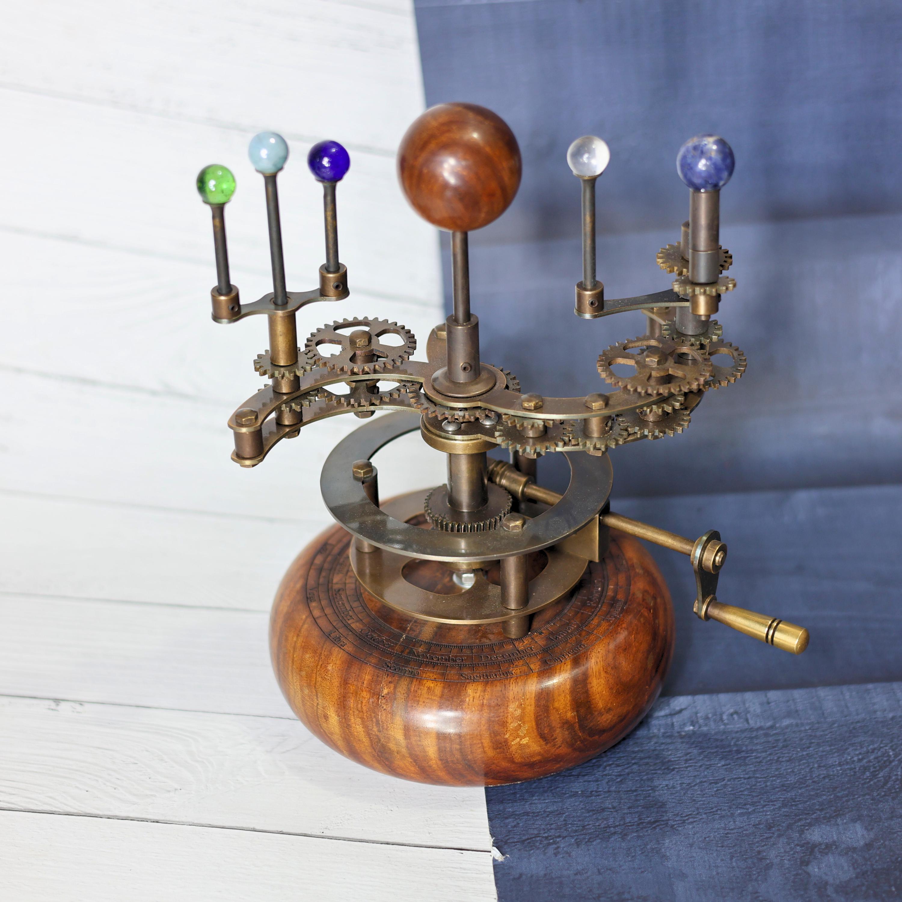 Brass Solar System Orrery, Shelf Display view 2