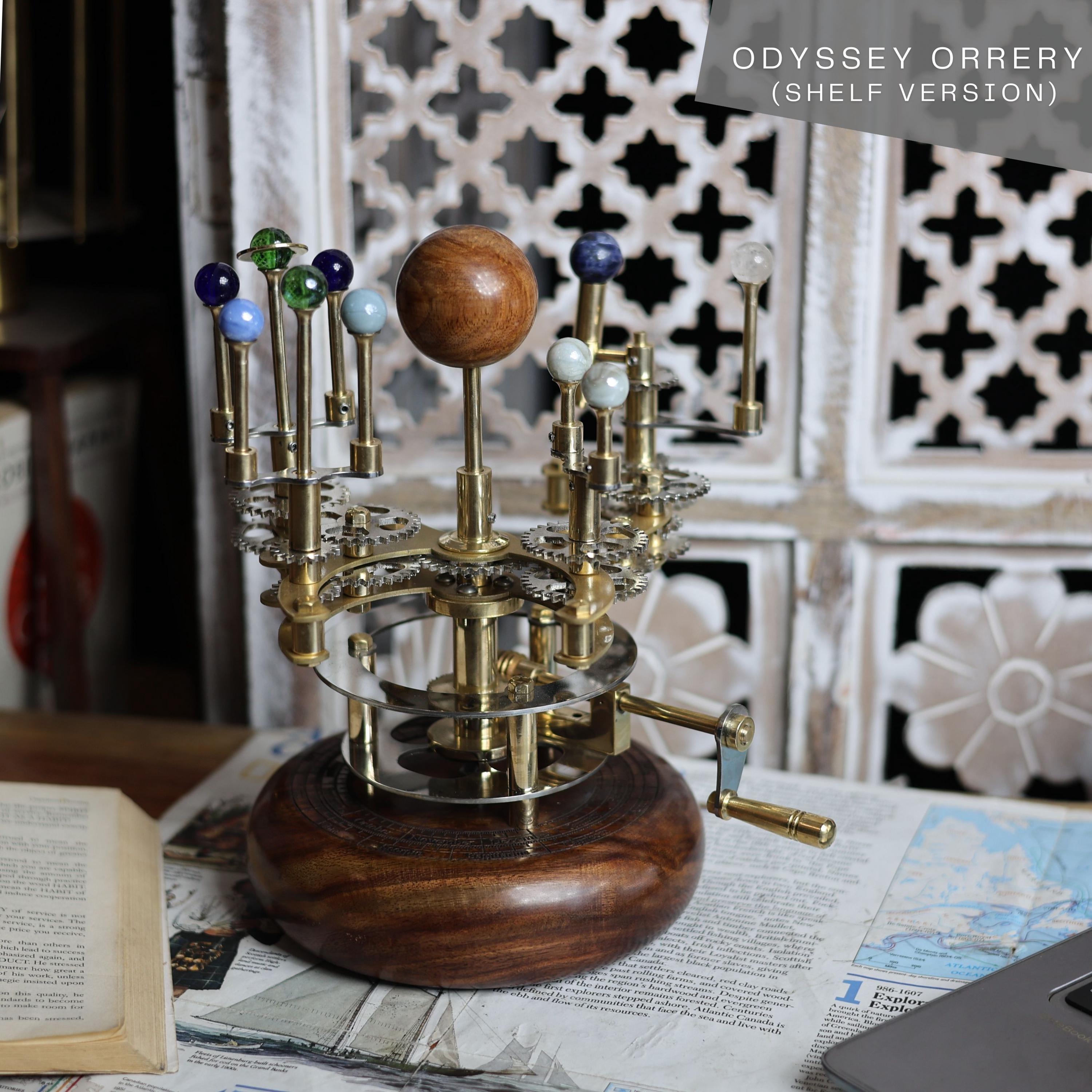 Brass Solar System Orrery, Shelf Display view 3