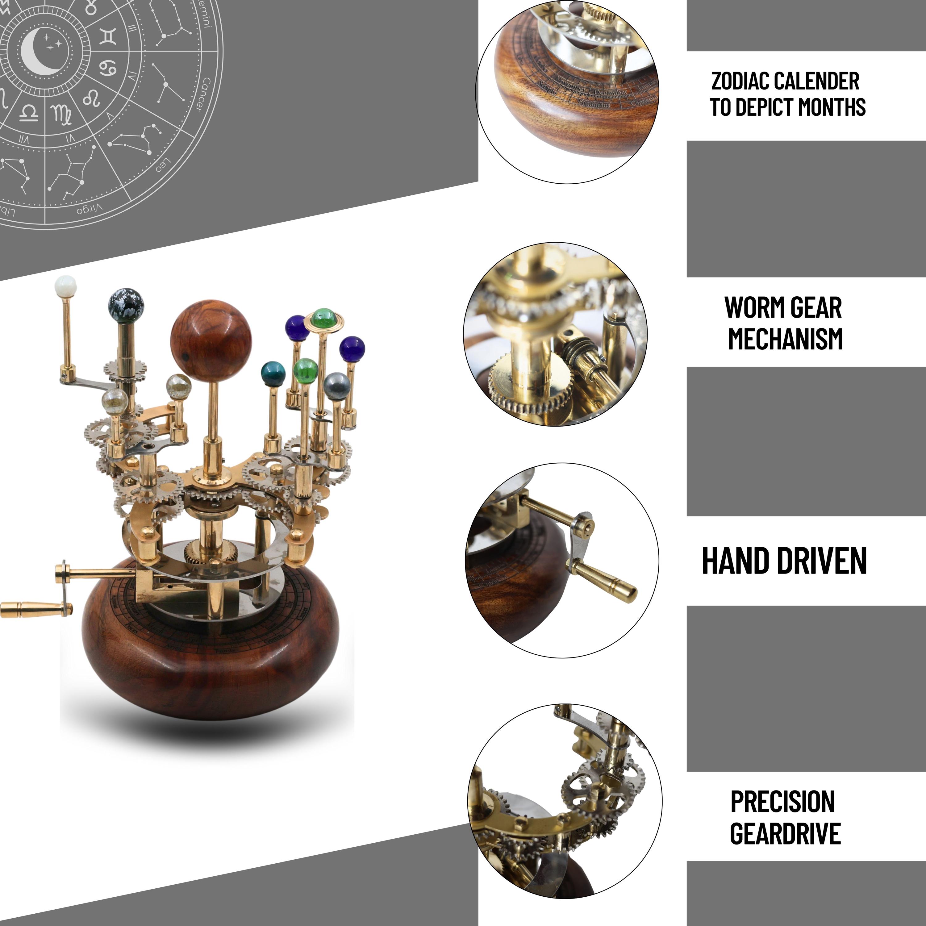 Brass Solar System Orrery, Shelf Display view 4