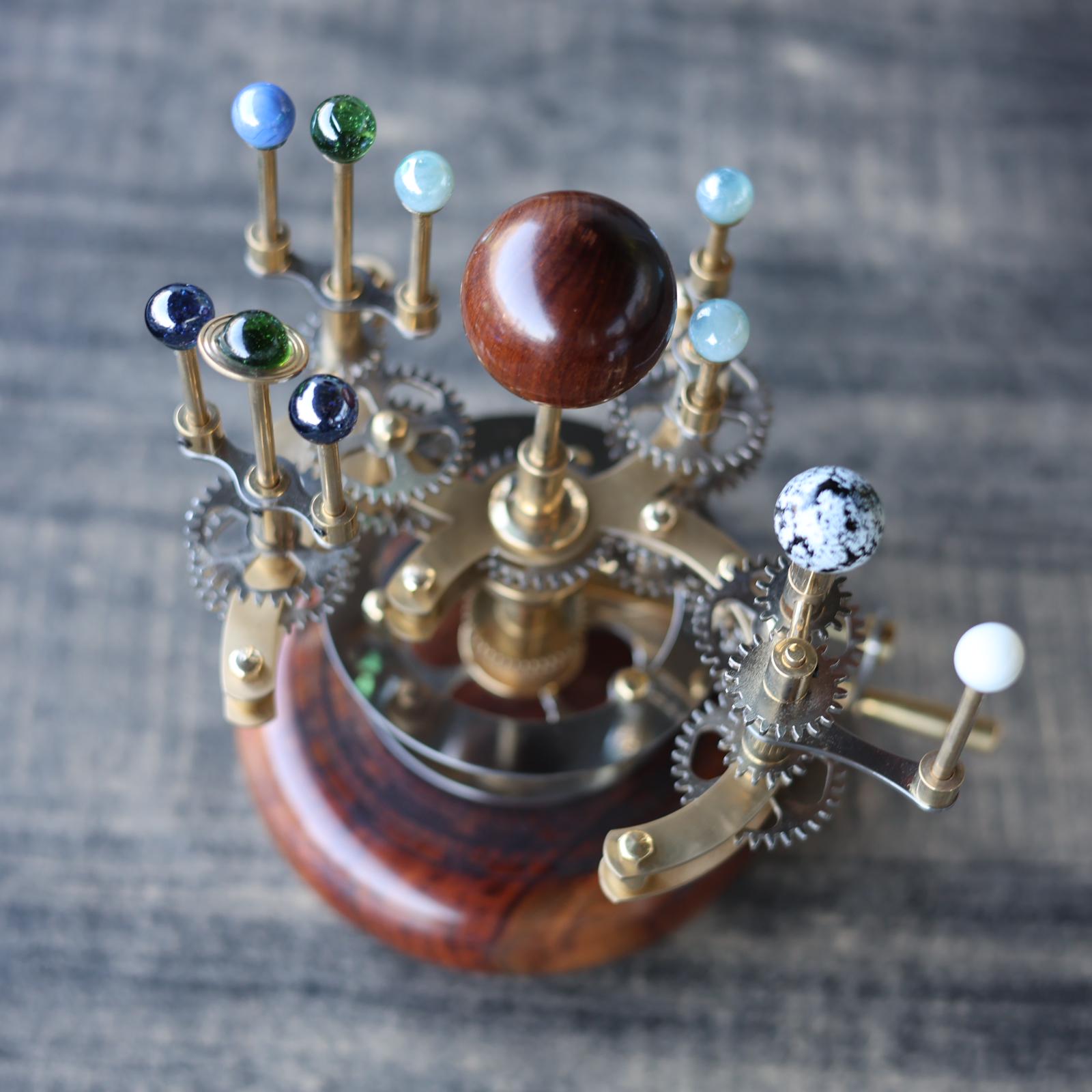 Brass Solar System Orrery, Shelf Display view 2