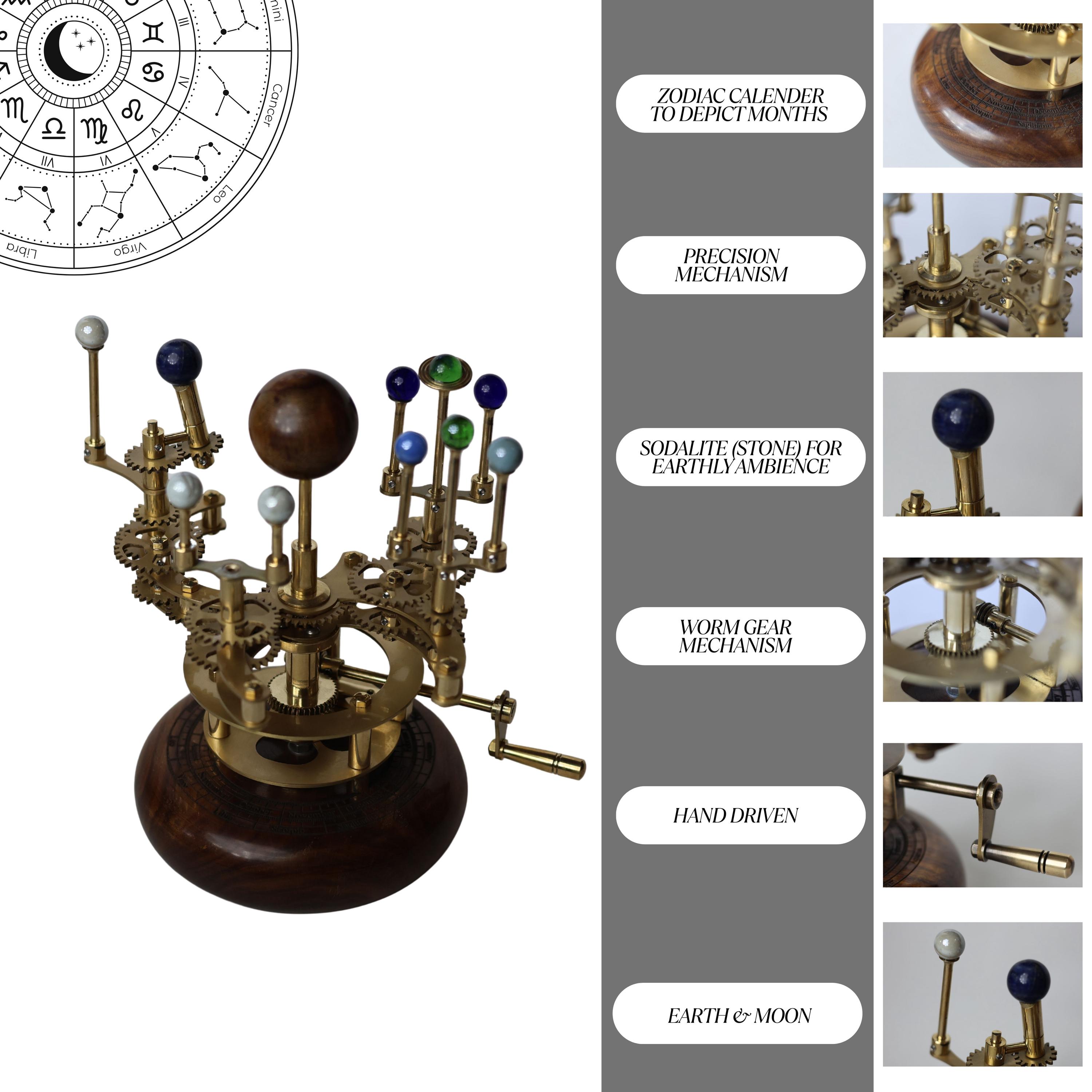 Brass Solar System Orrery, Shelf Display view 4