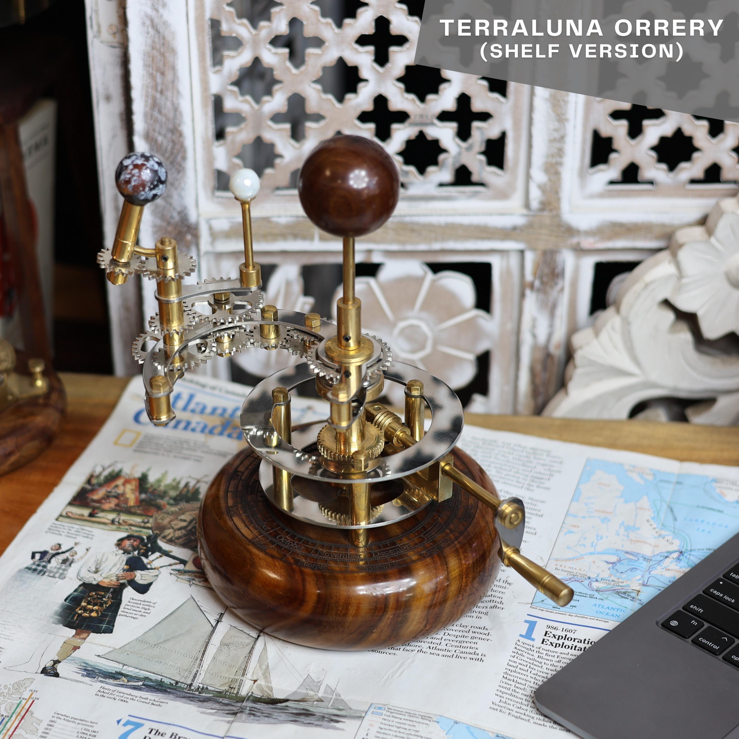 Brass Solar System Orrery, Shelf Display view 2