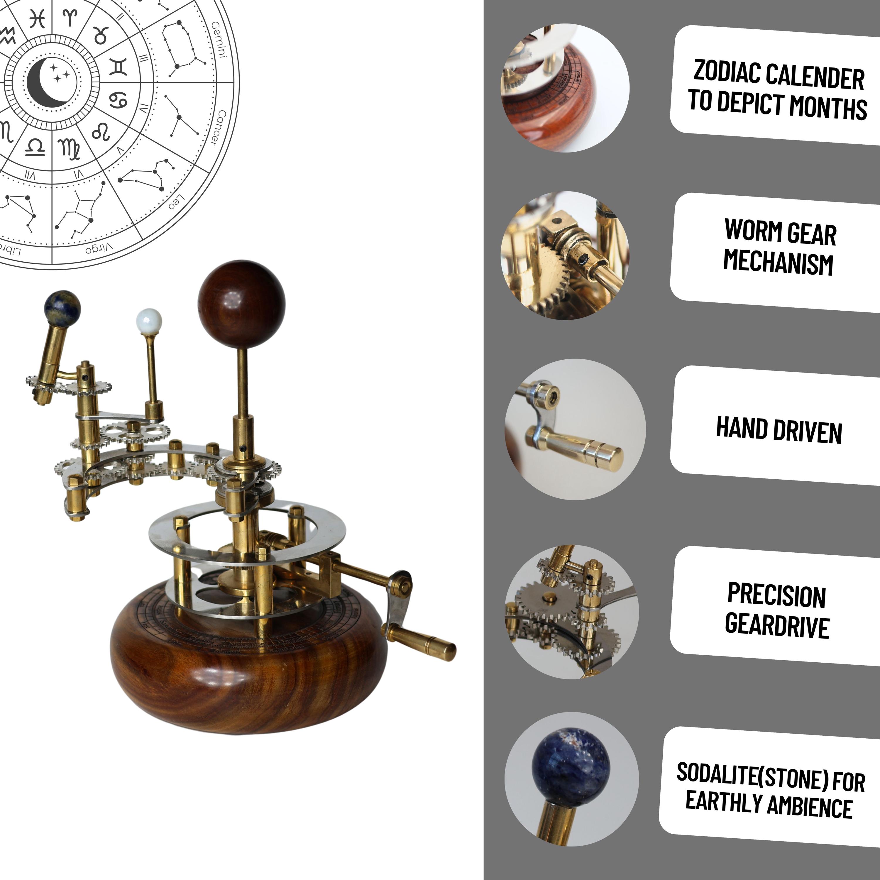Brass Solar System Orrery, Shelf Display view 6