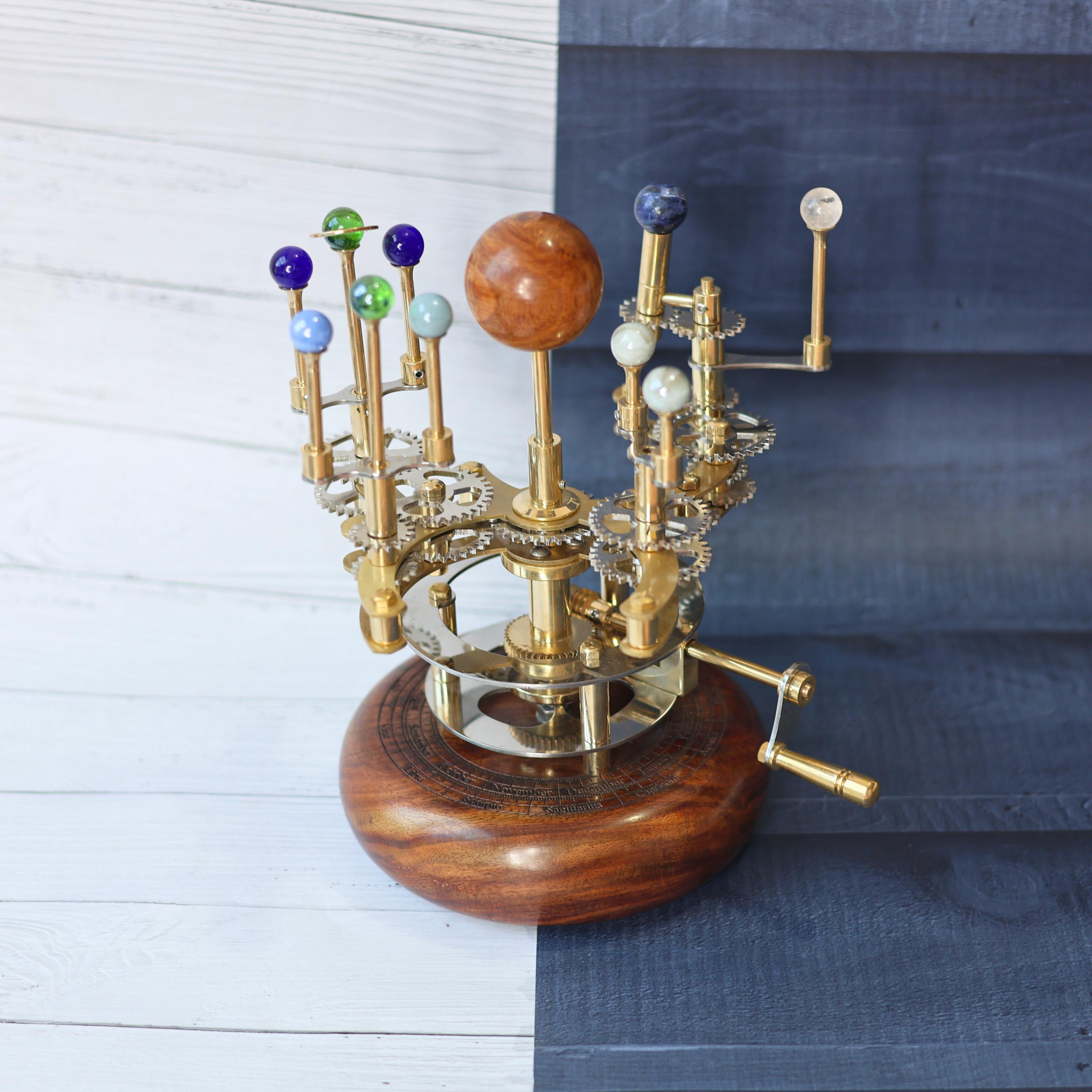 French Antique-Style Brass Orrery, Shelf Model view 6