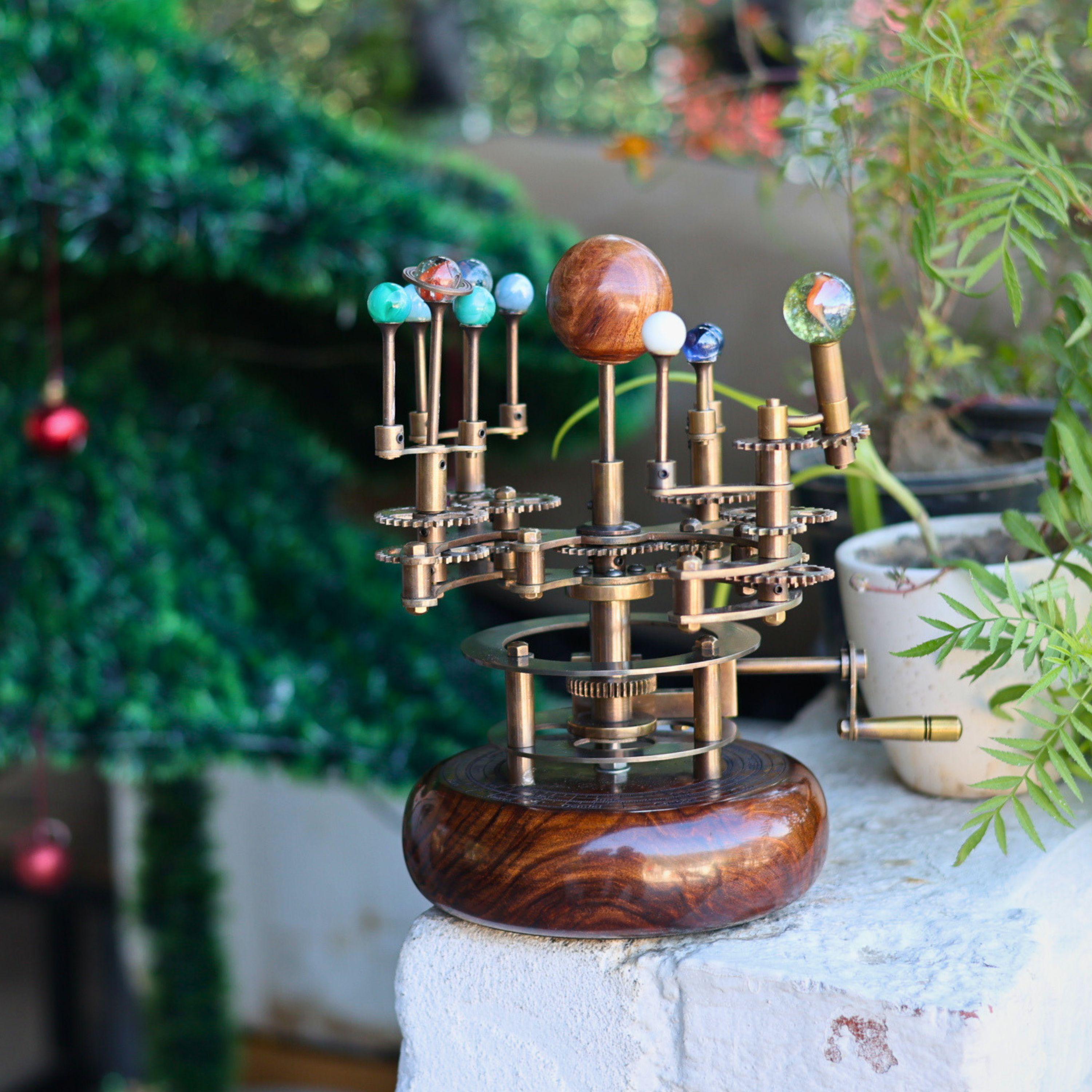French Antique-Style Brass Orrery, Shelf Model view 2
