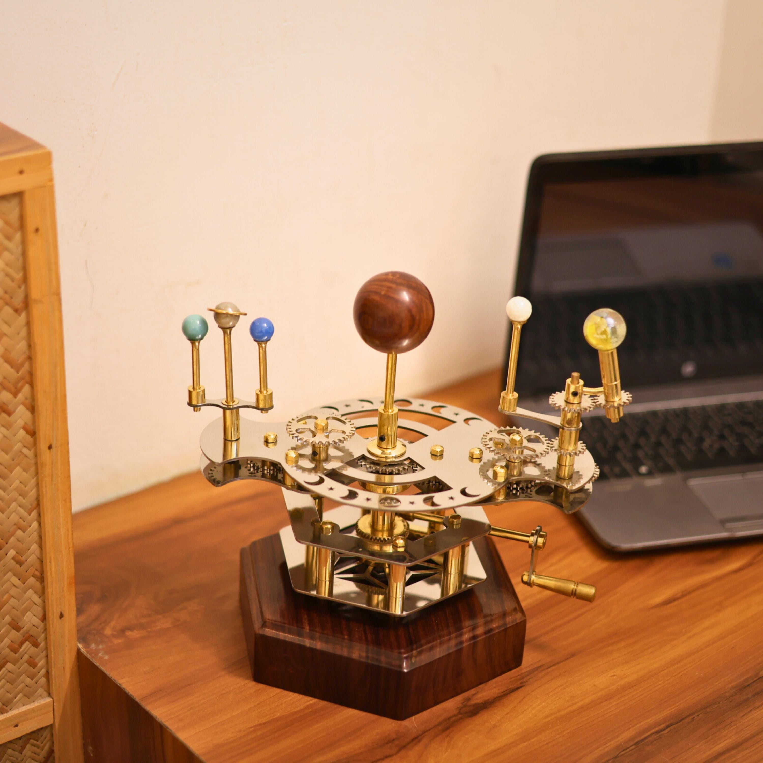 French Antique-Style Brass Orrery, Shelf Model view 2
