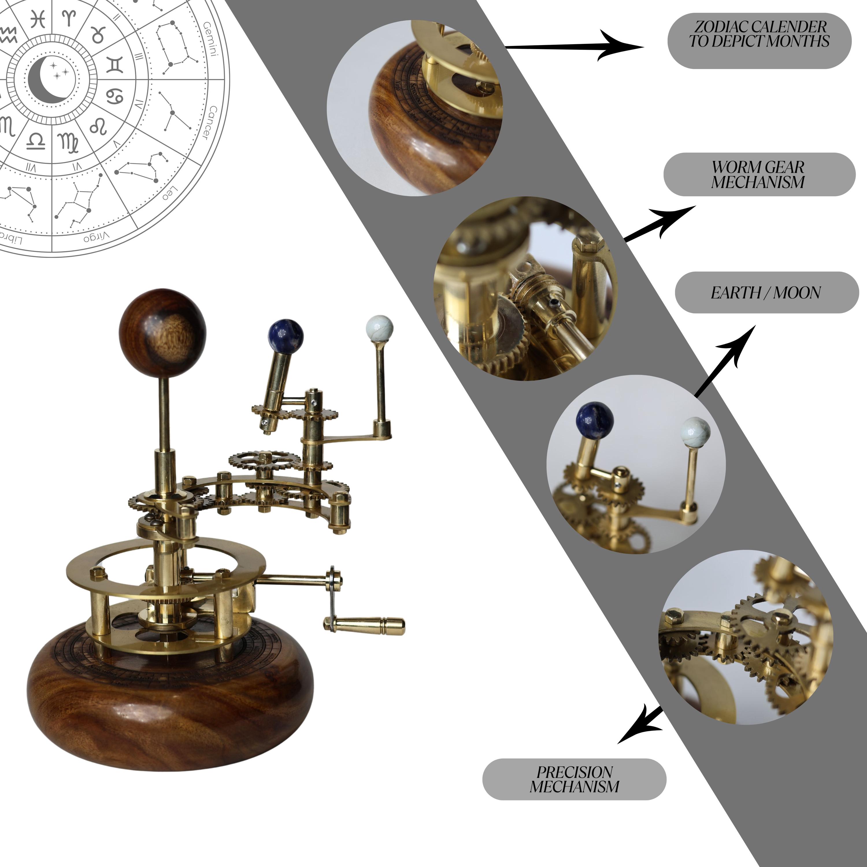 Steampunk-Style Brass Orrery, Shelf Model view 6