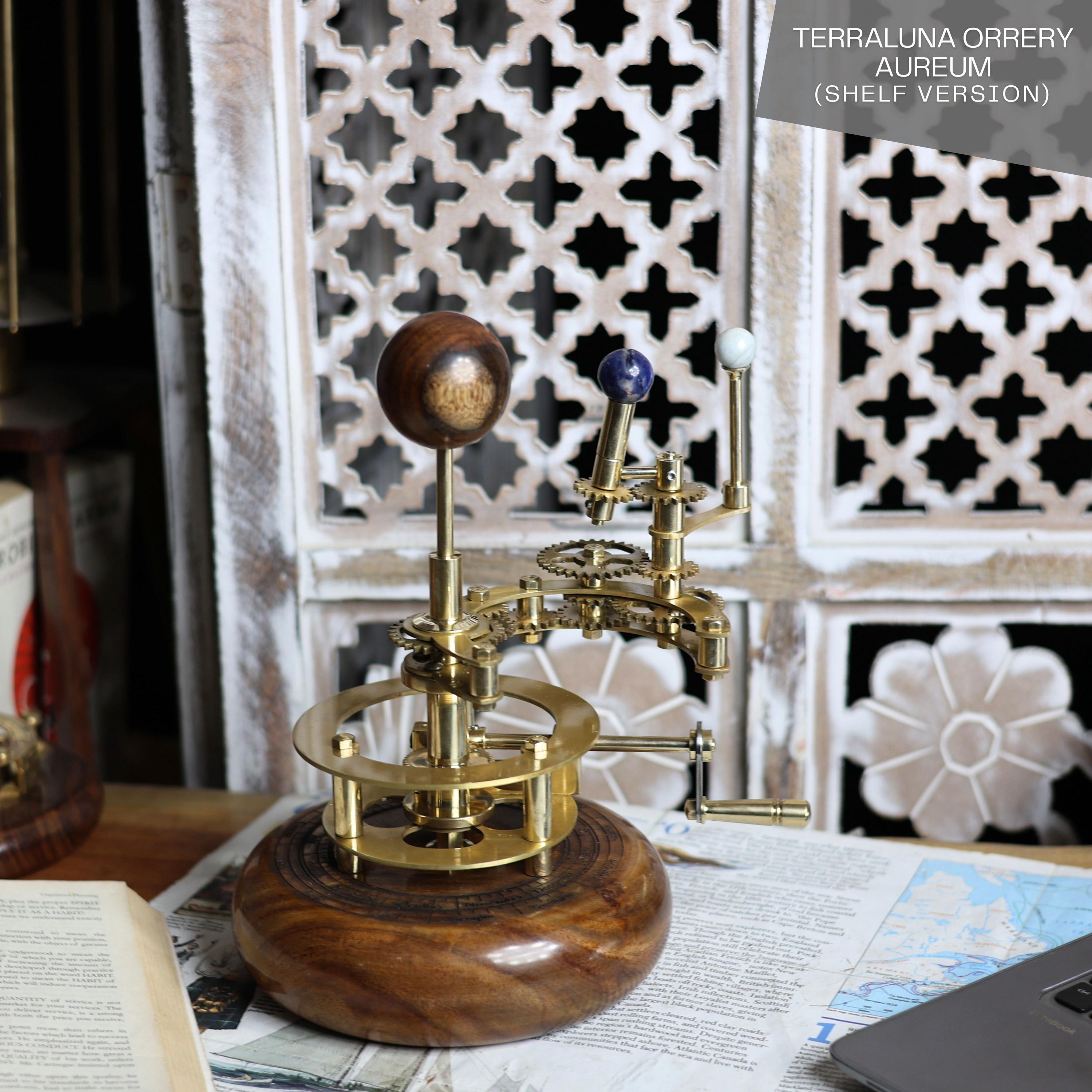 Steampunk-Style Brass Orrery, Shelf Model view 4