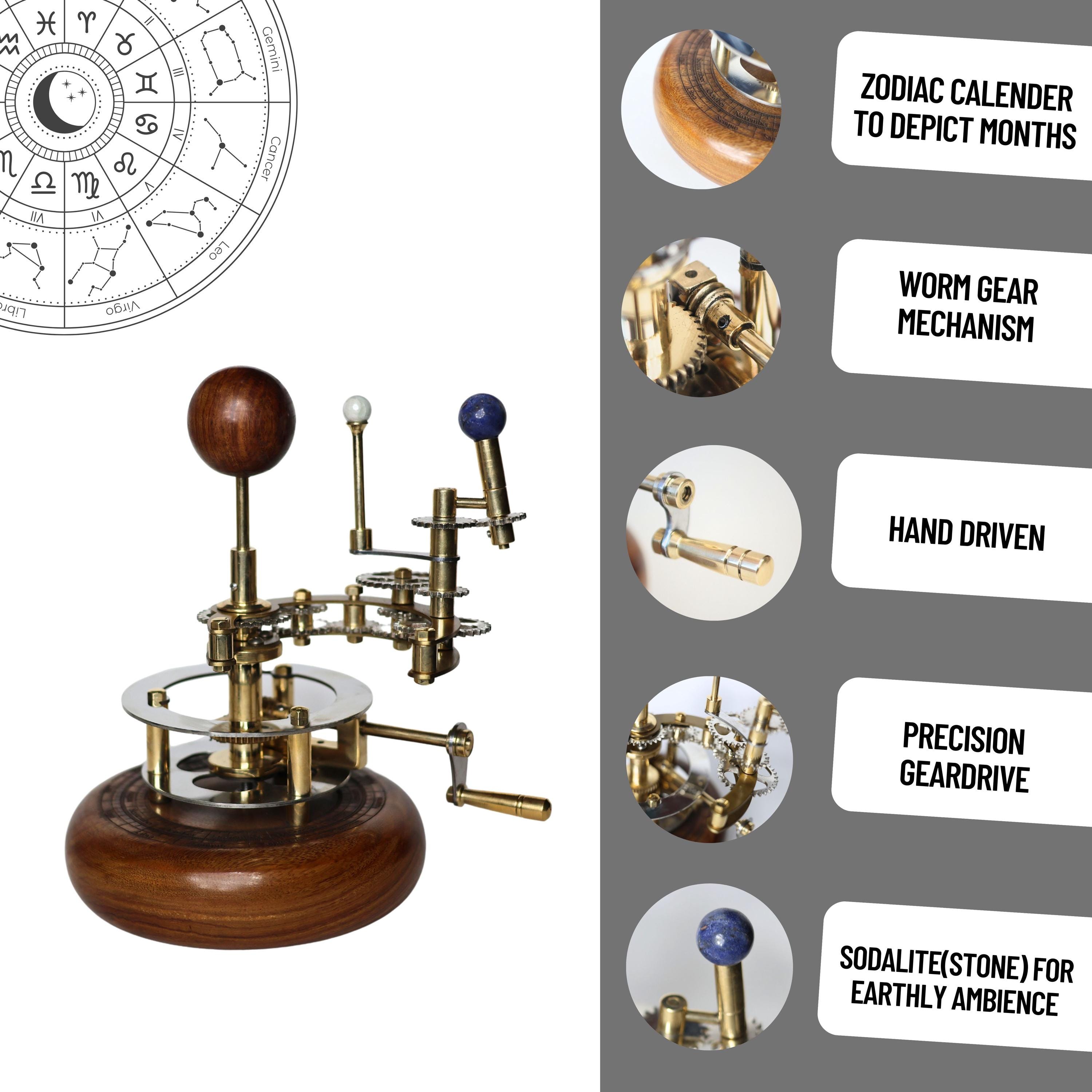 Royal-Finish Brass Solar System Orrery, Shelf view 3