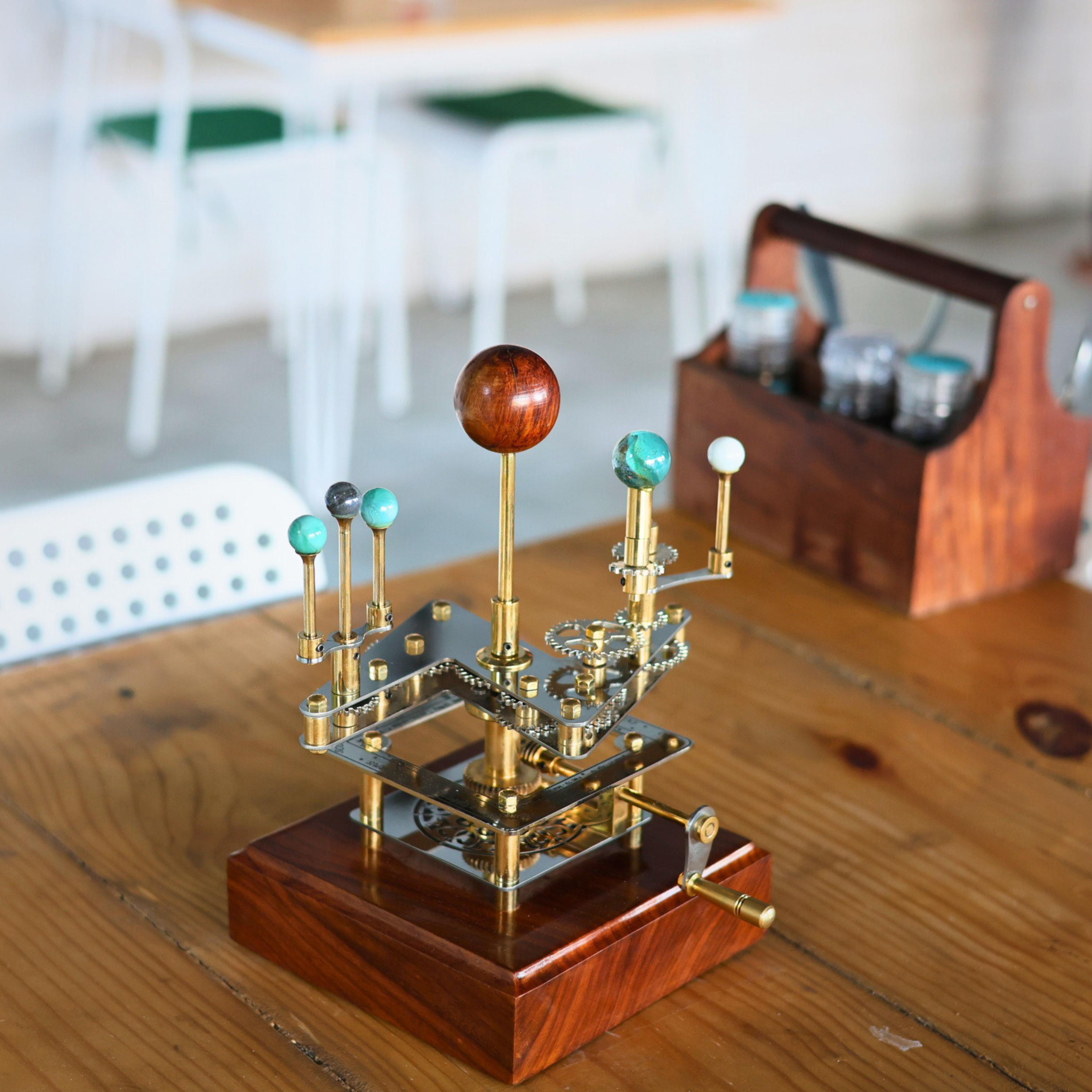 Brass Solar System Orrery, Shelf Display view 5
