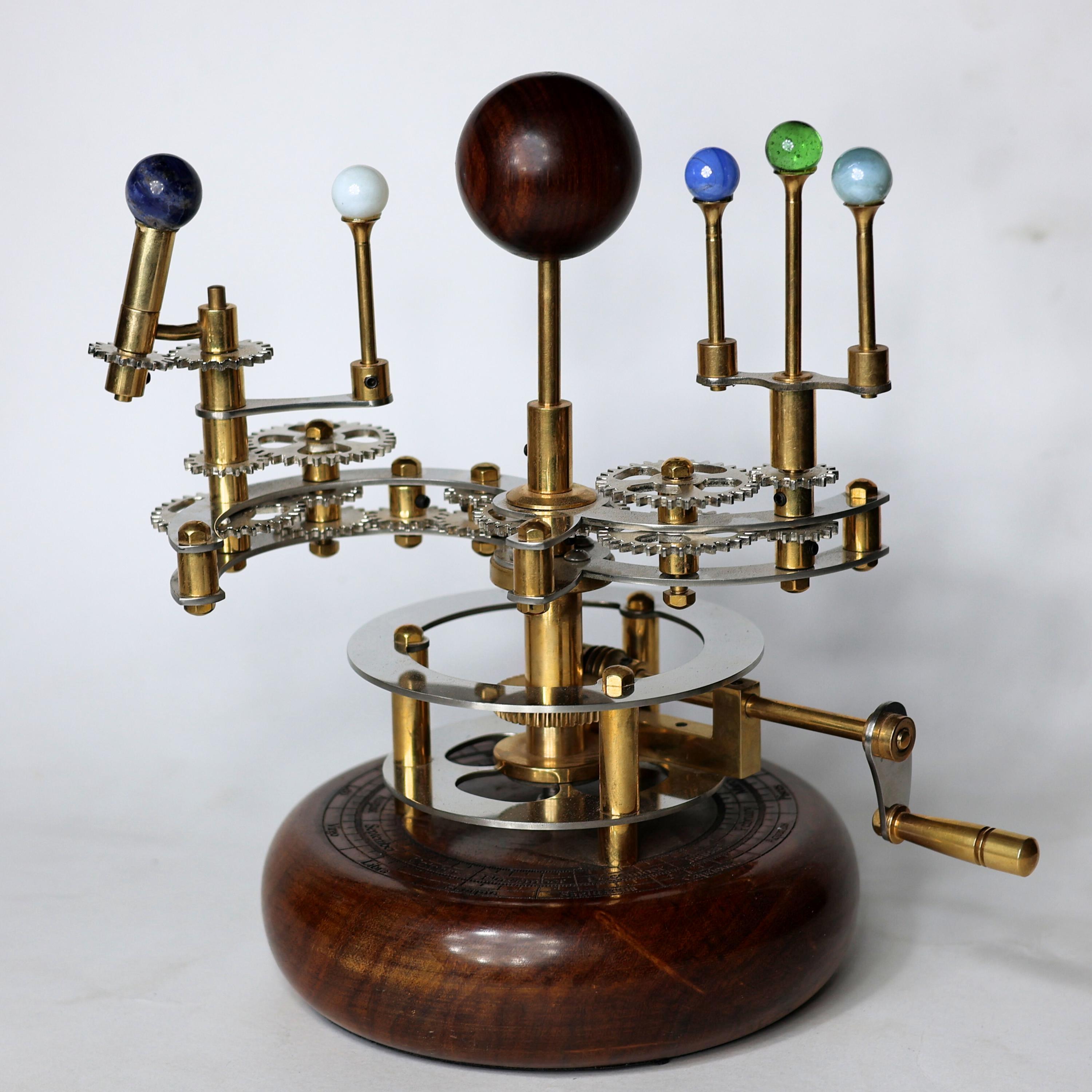 Brass Solar System Orrery, Shelf Display view 2