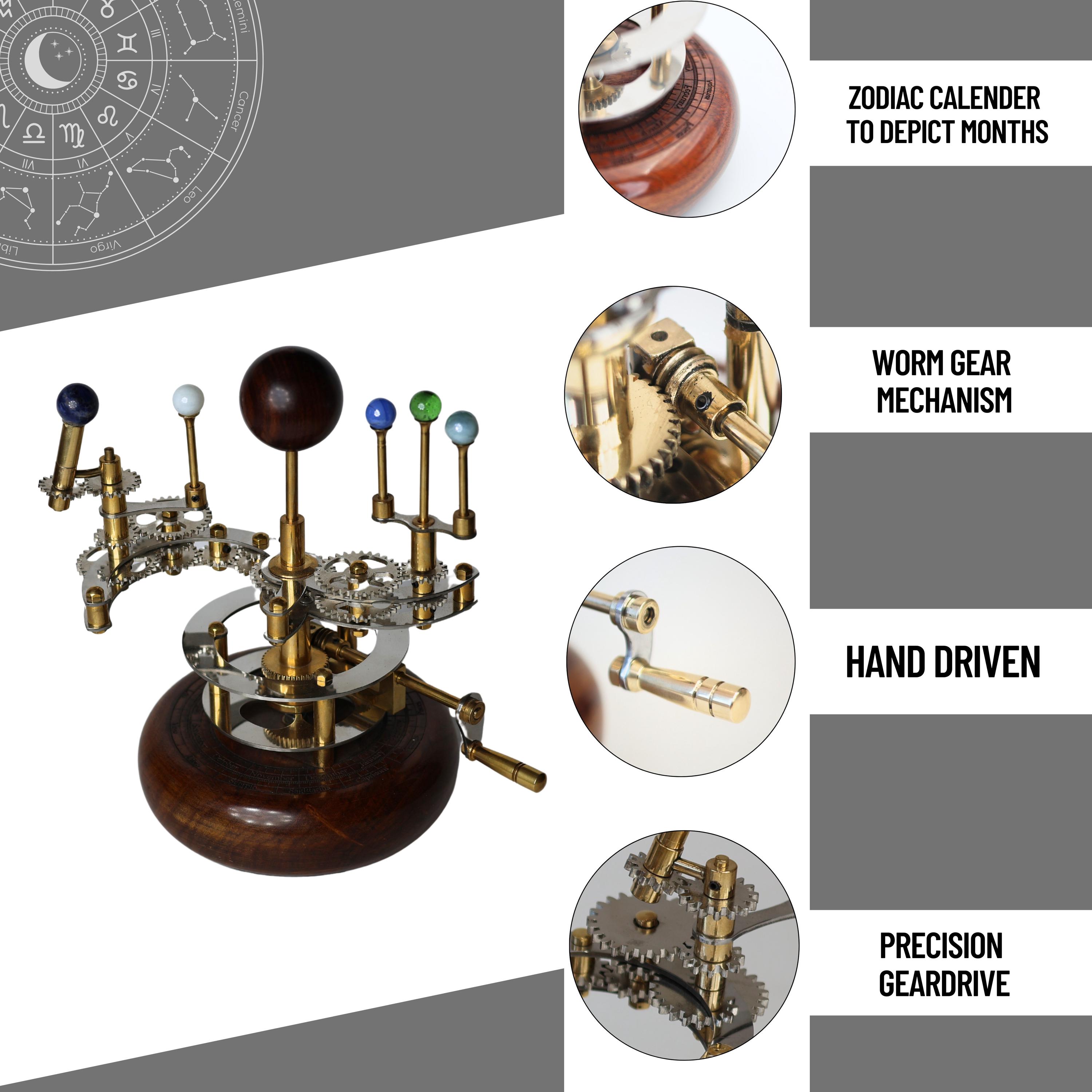 Brass Solar System Orrery, Shelf Display view 6