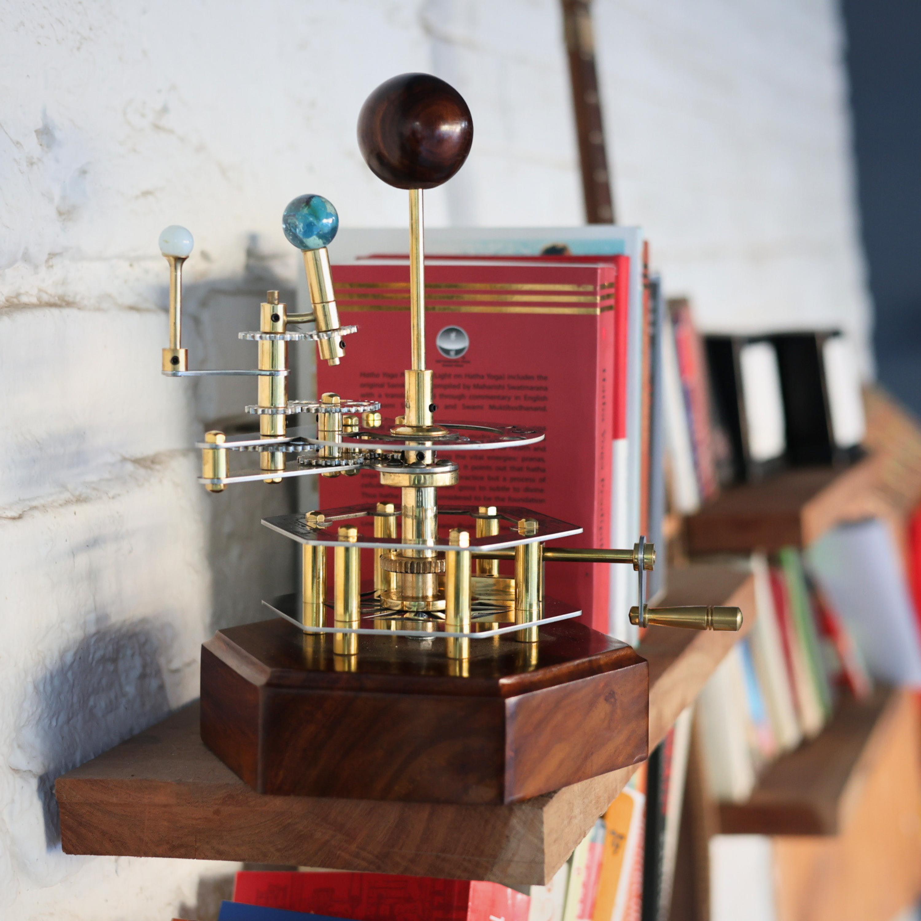 Brass Solar System Orrery, Shelf Display view 4