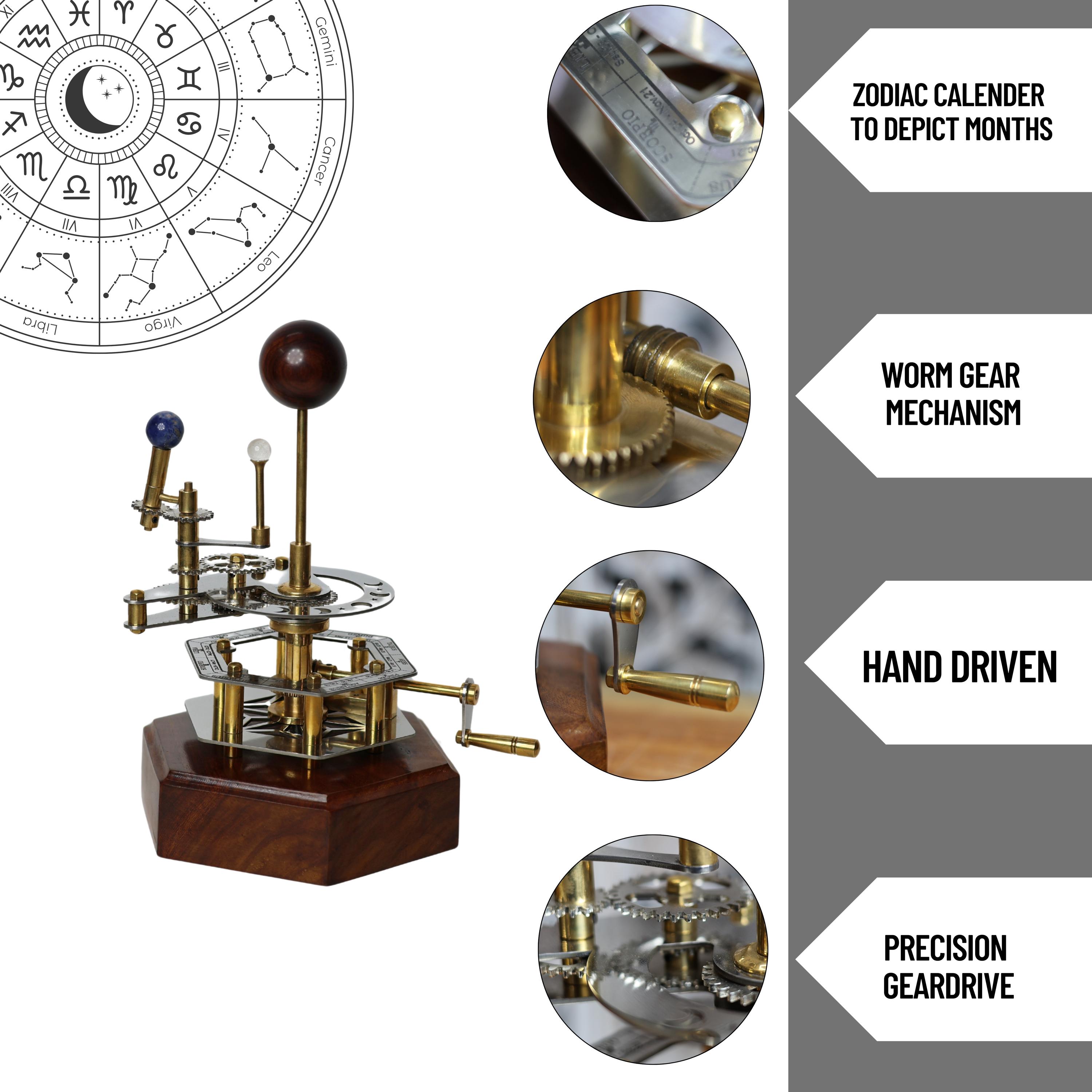 Brass Solar System Orrery, Shelf Display view 5