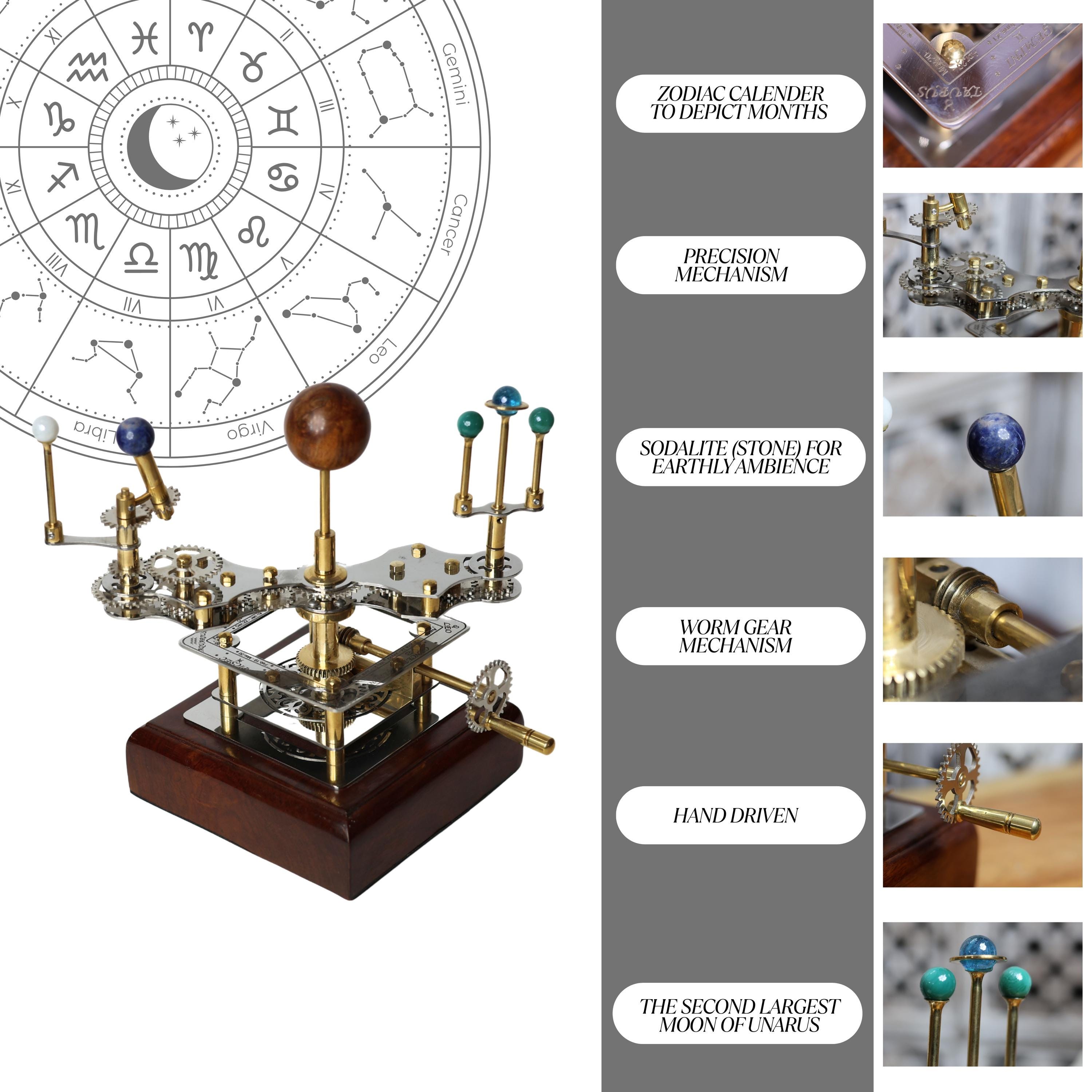 French Antique-Style Brass Orrery, Shelf Model view 4