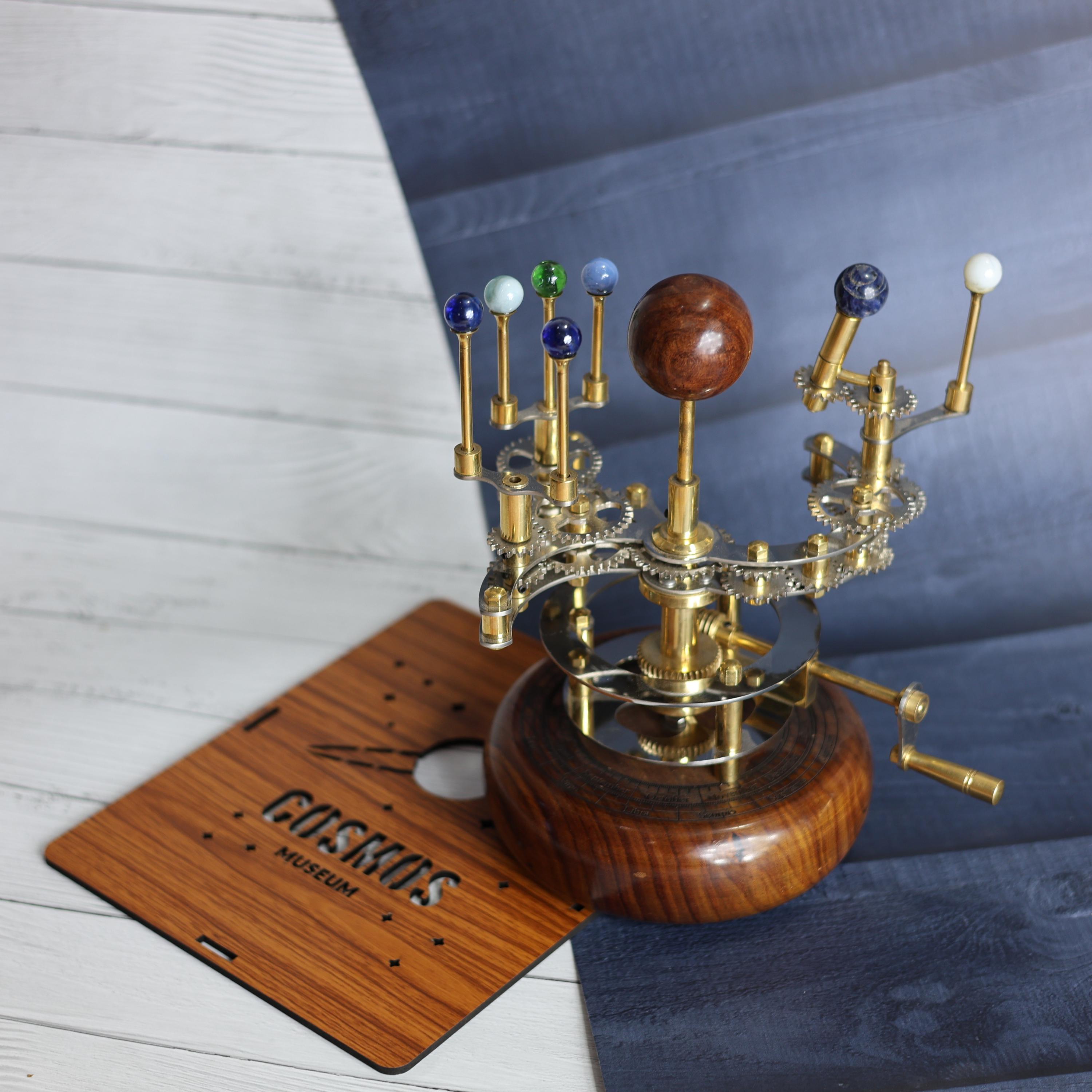 Brass Solar System Orrery, Shelf Display view 2