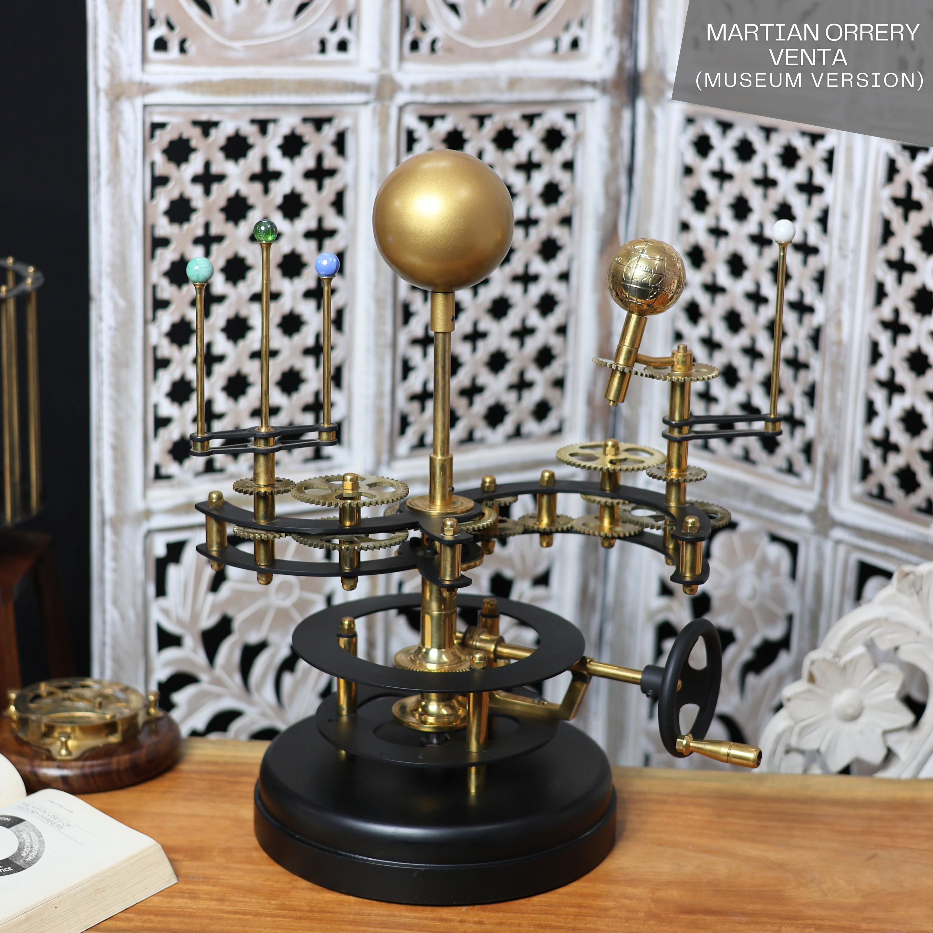 Brass Orrery with Semi-Precious Stone Planets, Museum view 3