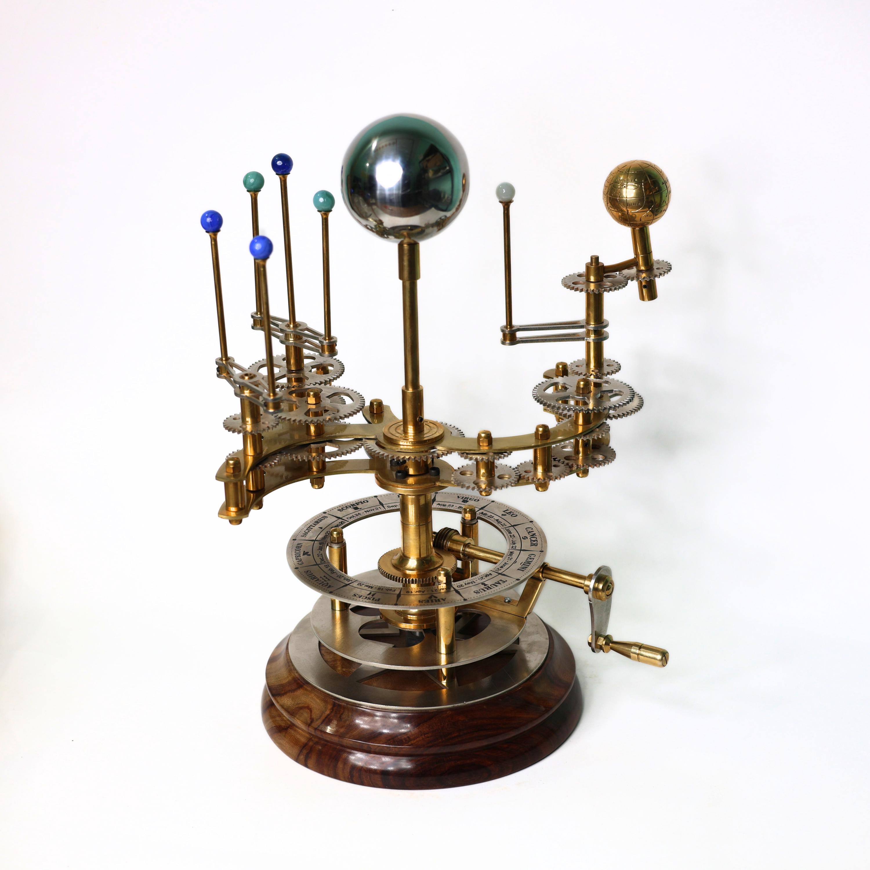 French Antique-Style Brass Orrery, Museum Model view 2