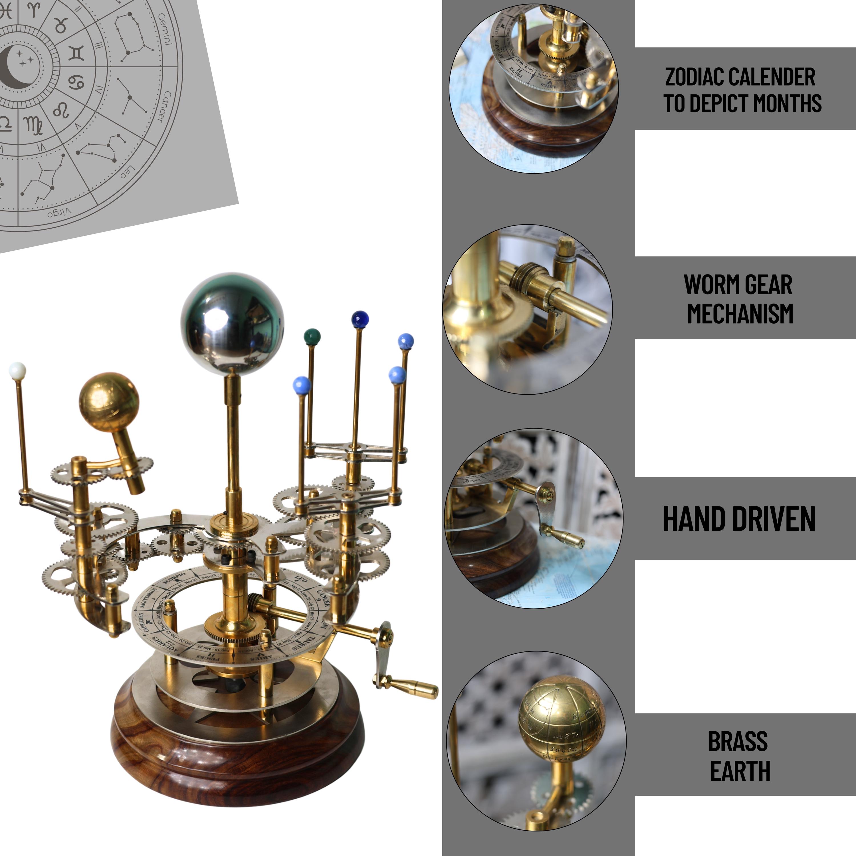 Brass Solar System Orrery, Museum Display view 3