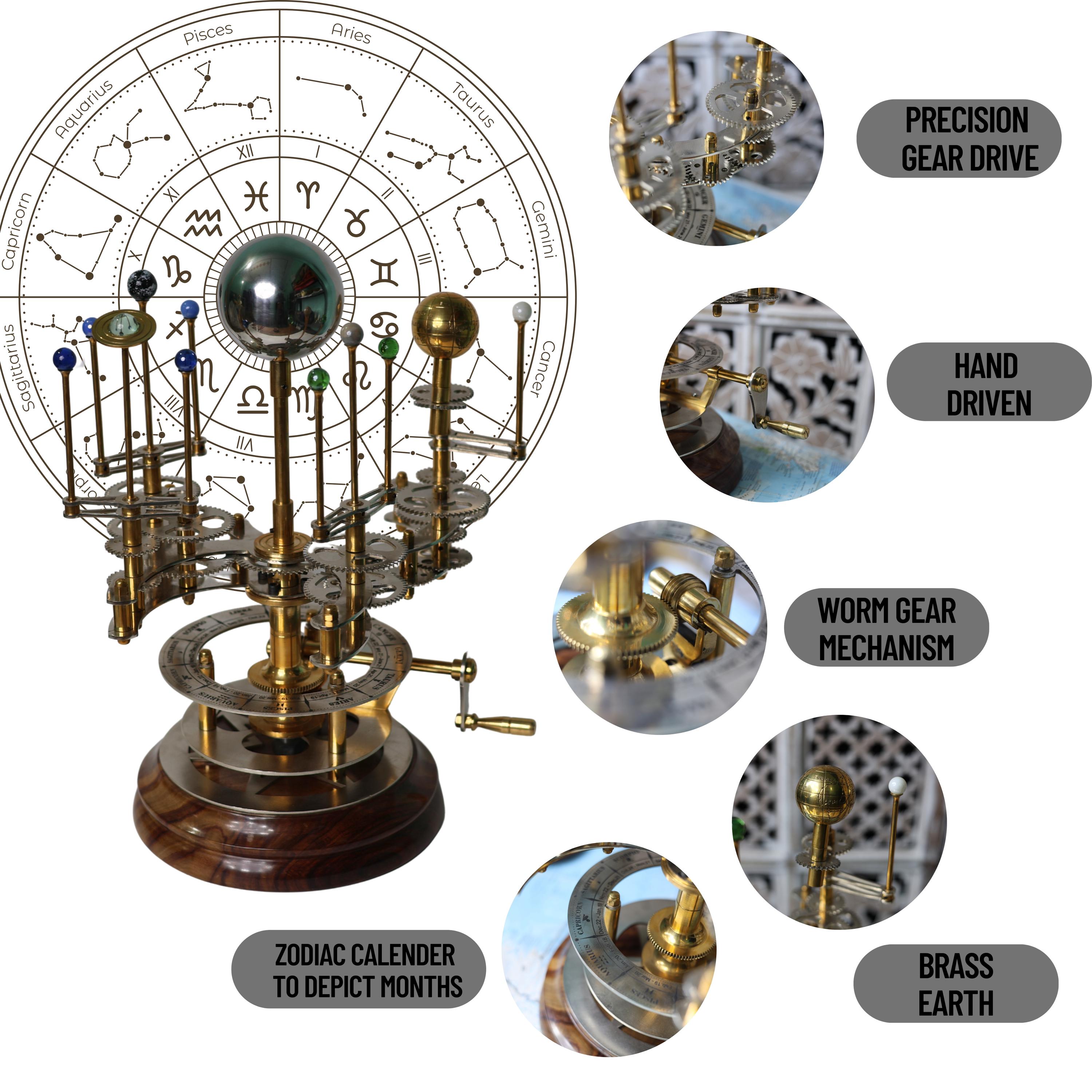 Brass Solar System Orrery, Museum Display view 5