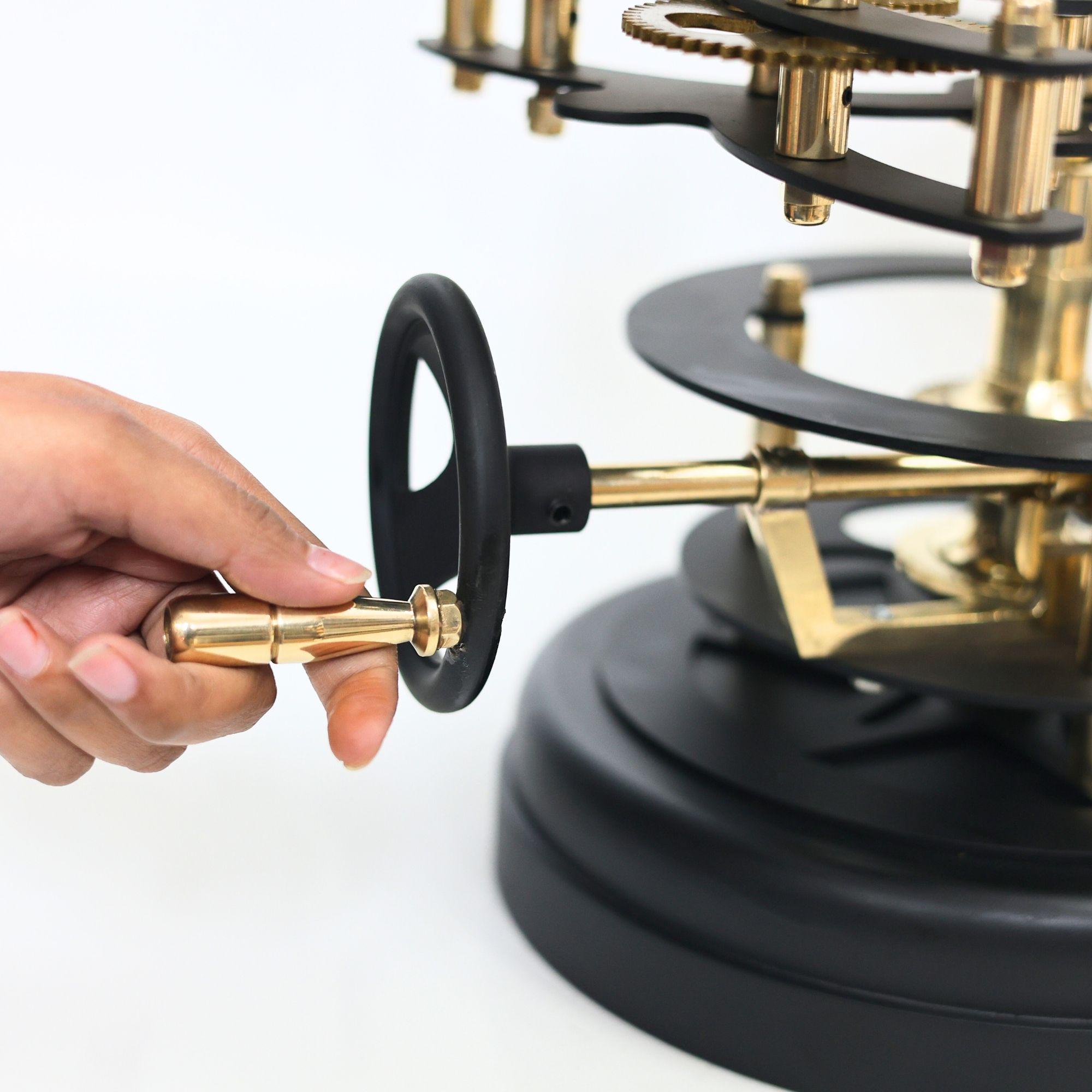 Brass Orrery with Semi-Precious Stone Planets, Museum view 6