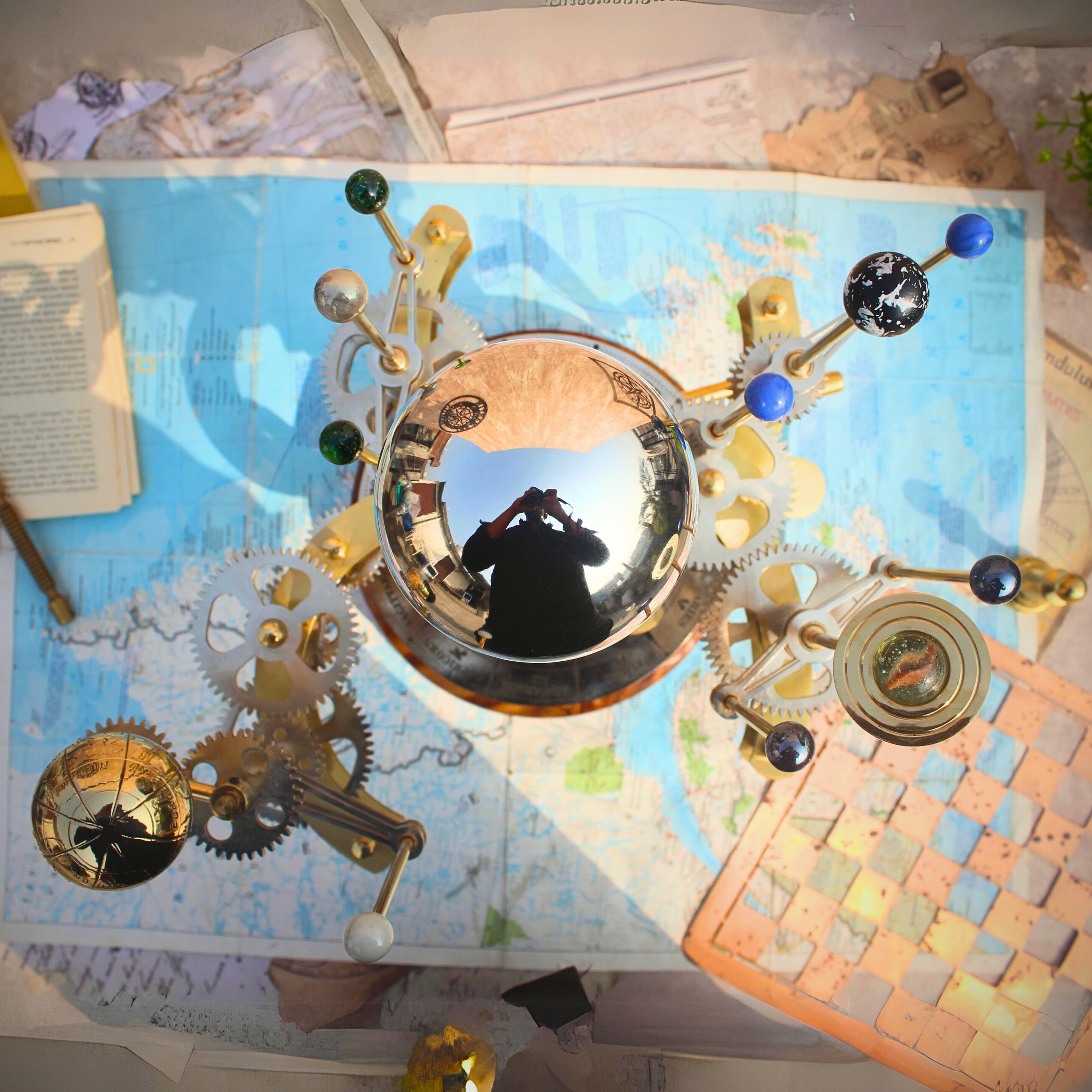 Functional Brass Solar System Orrery, Museum view 5