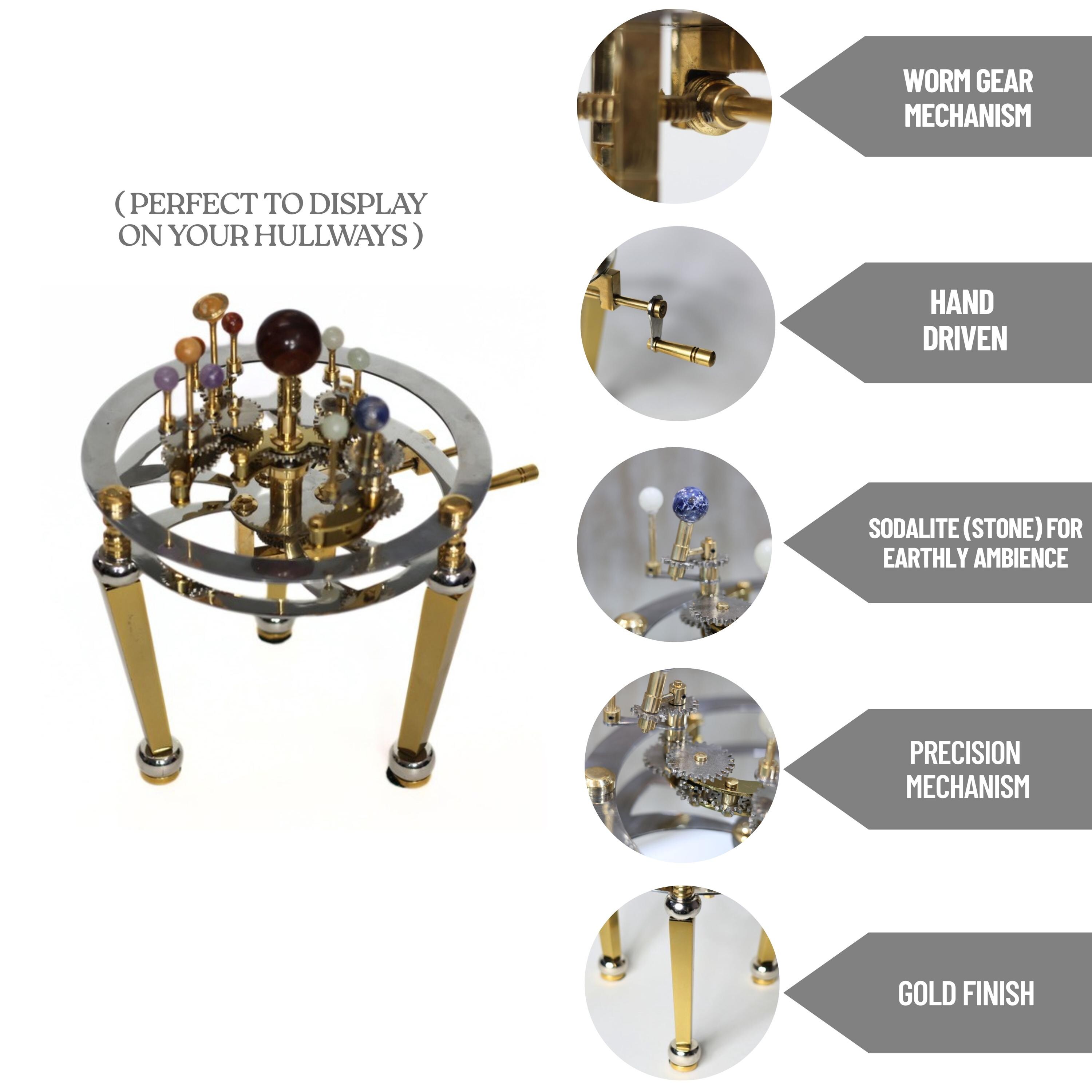Black & Gold Brass Tellurion, Museum Model view 6
