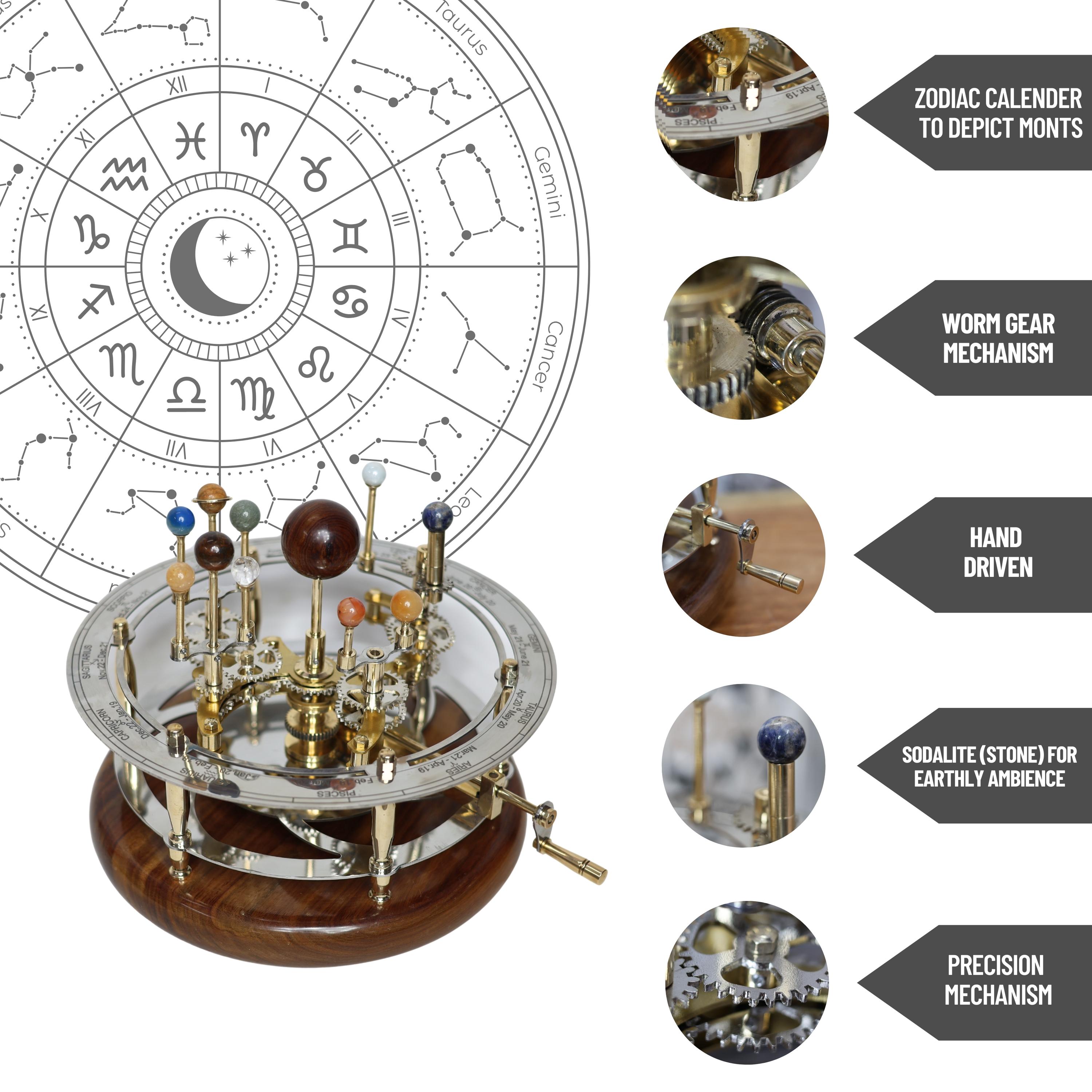 Vintage-Style Brass Solar System Orrery, Museum view 6