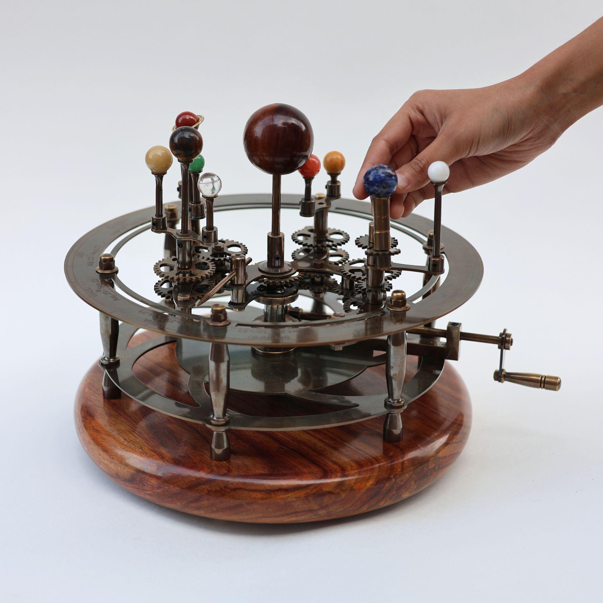 Vintage-Style Brass Solar System Orrery, Museum view 3