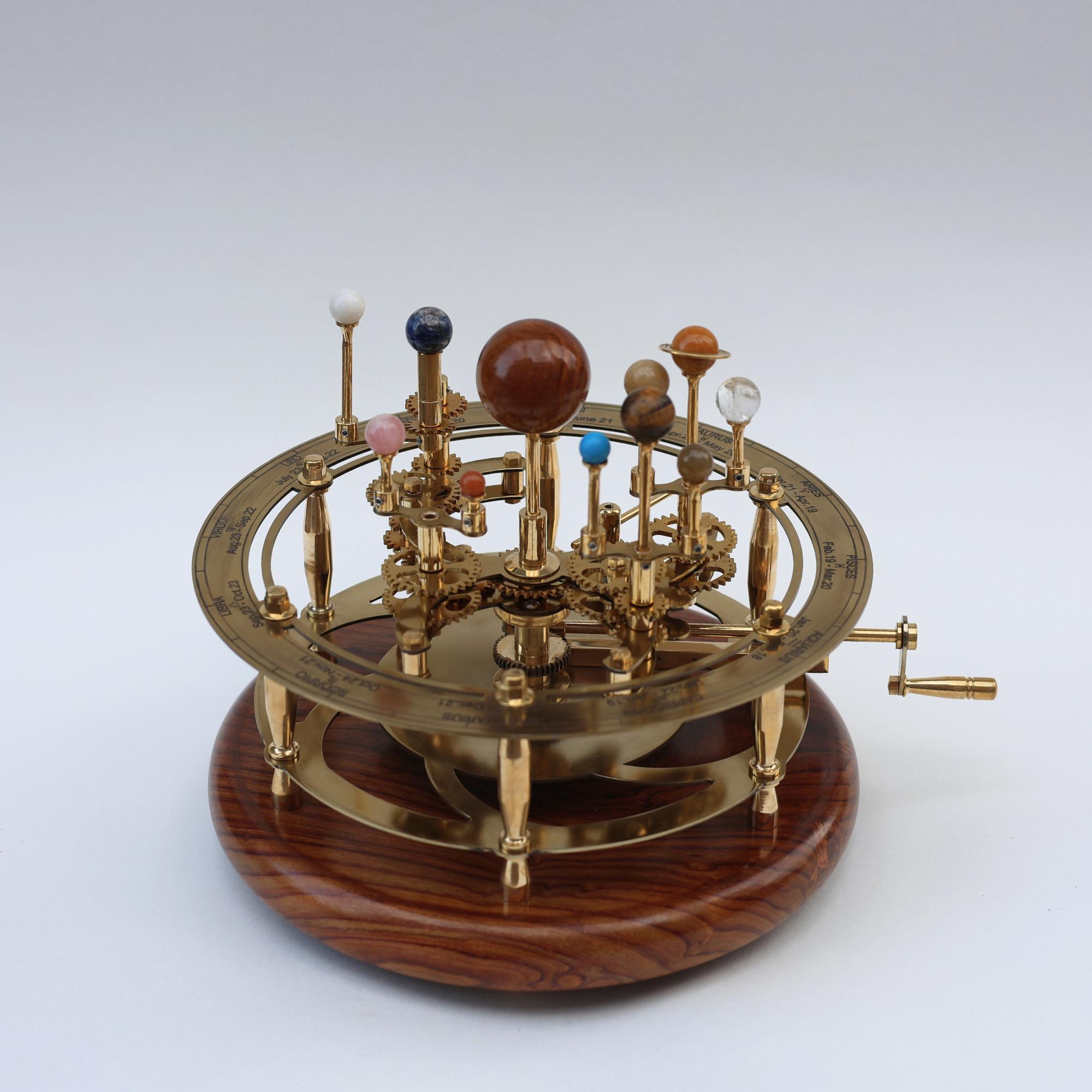 Vintage-Style Brass Solar System Orrery, Museum view 2
