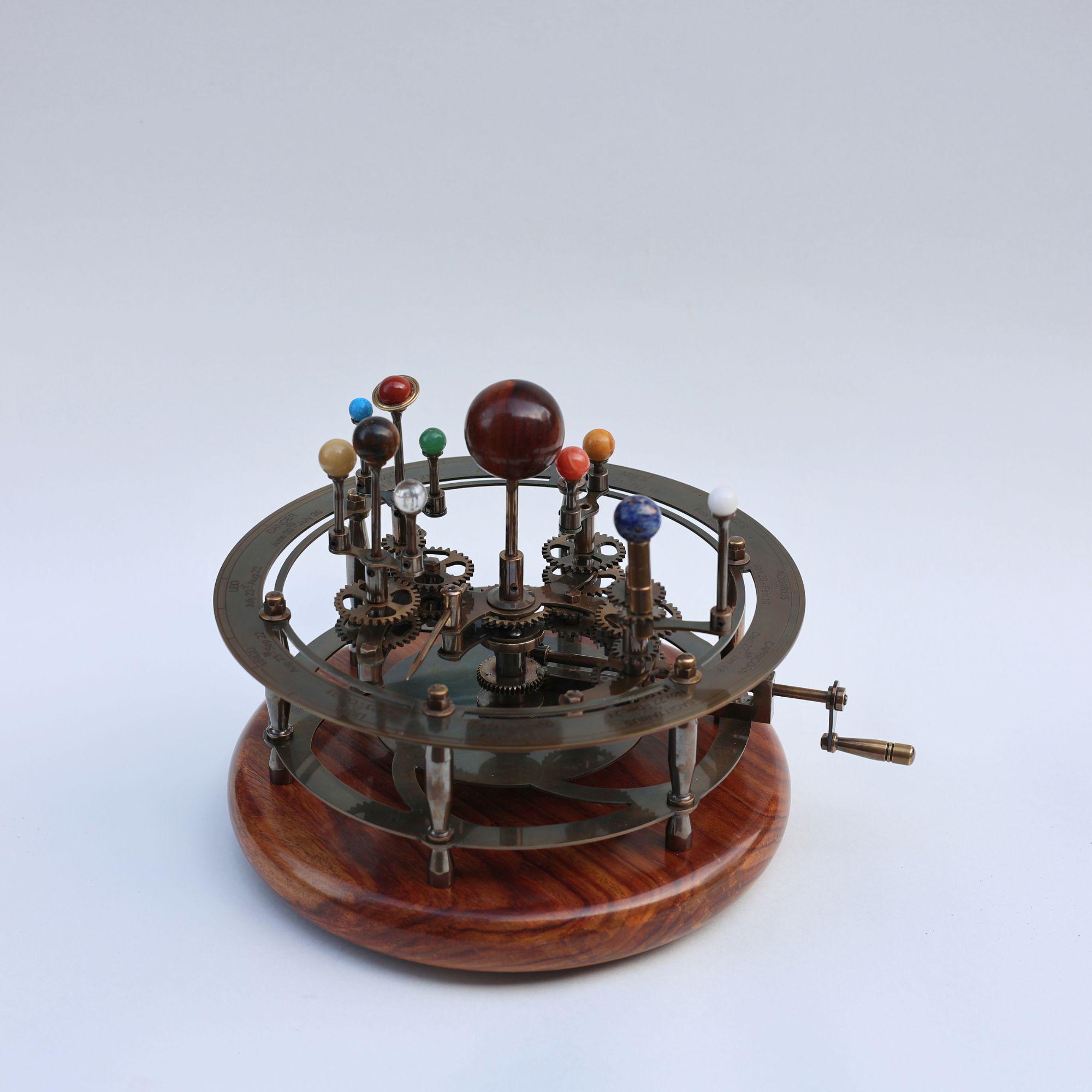 Vintage-Style Brass Solar System Orrery, Museum view 2