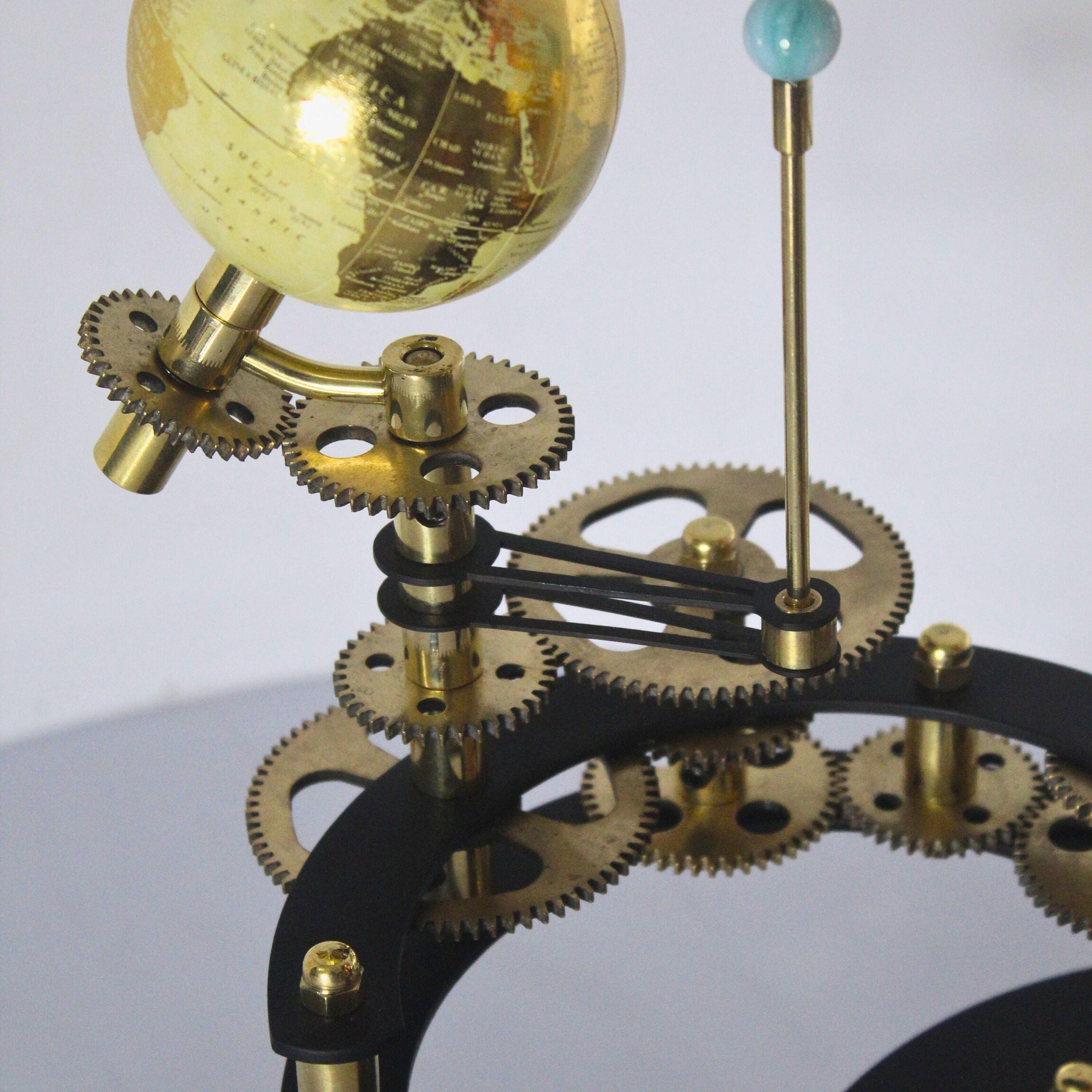 Brass Orrery with Semi-Precious Stone Planets, Museum view 6