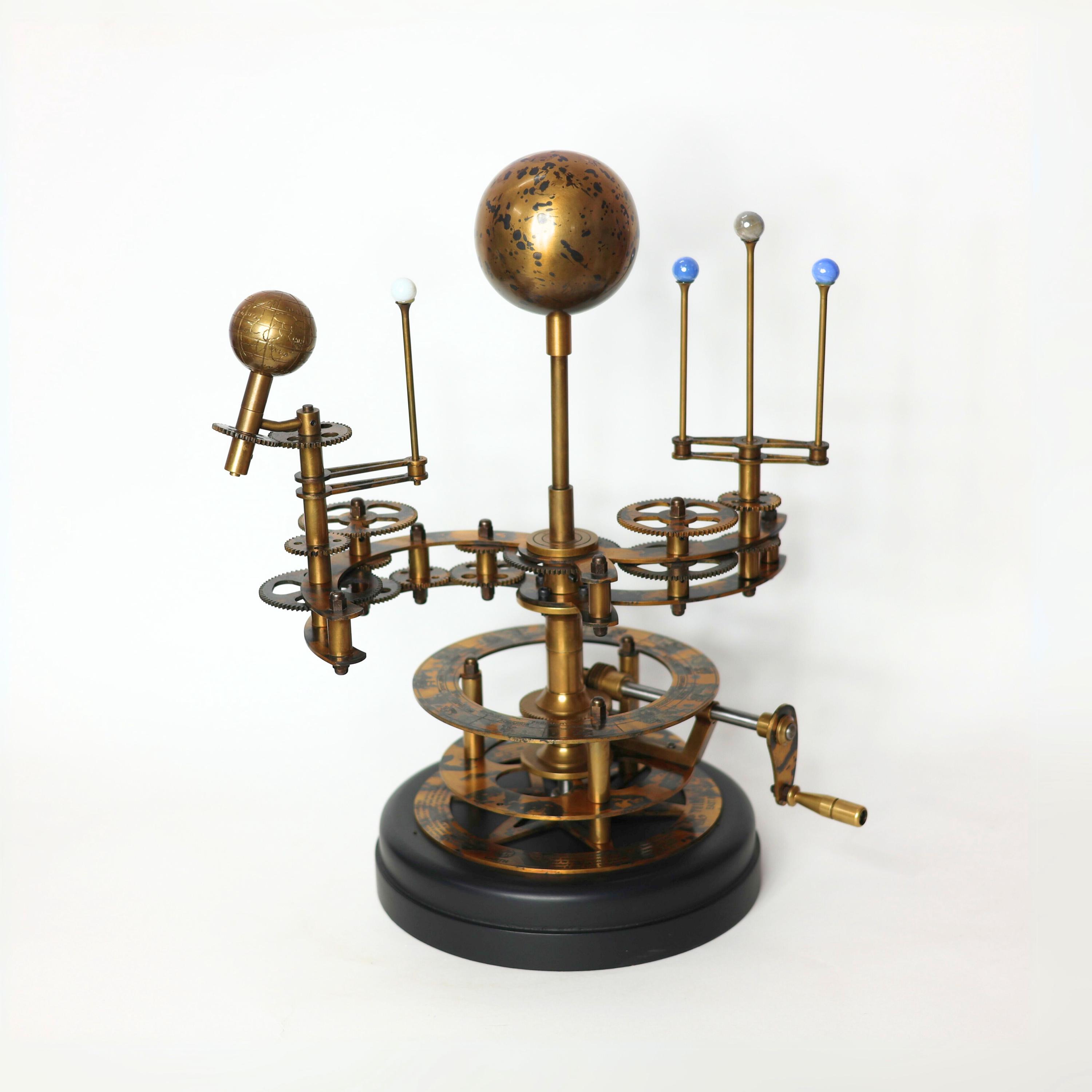 Brass Orrery with Semi-Precious Stone Planets, Museum view 2