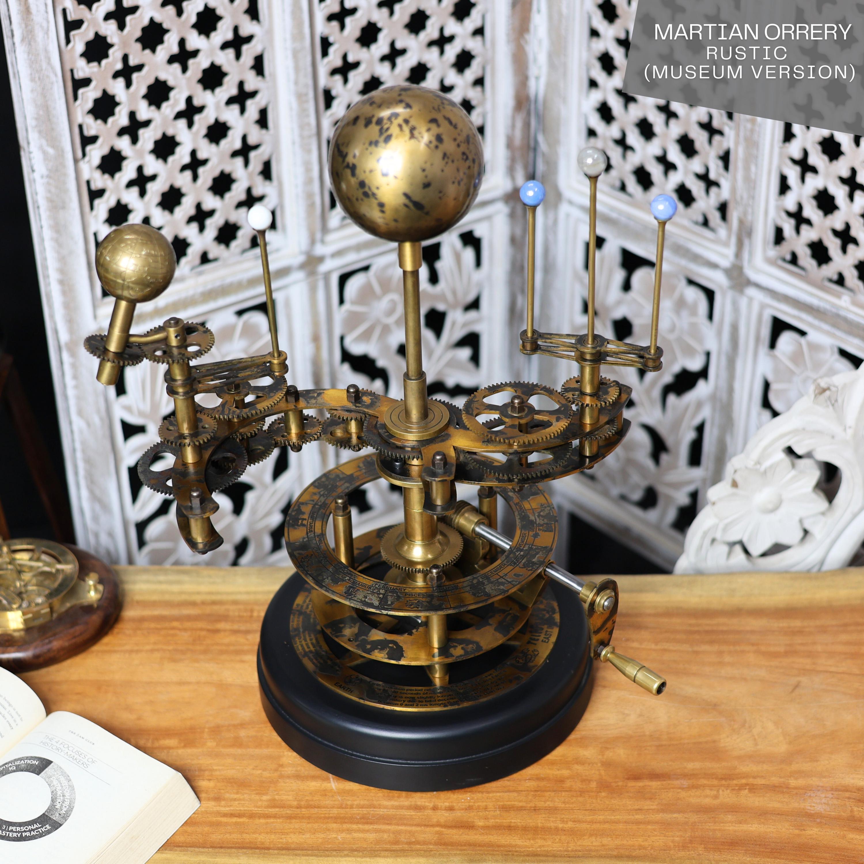 Brass Orrery with Semi-Precious Stone Planets, Museum view 5