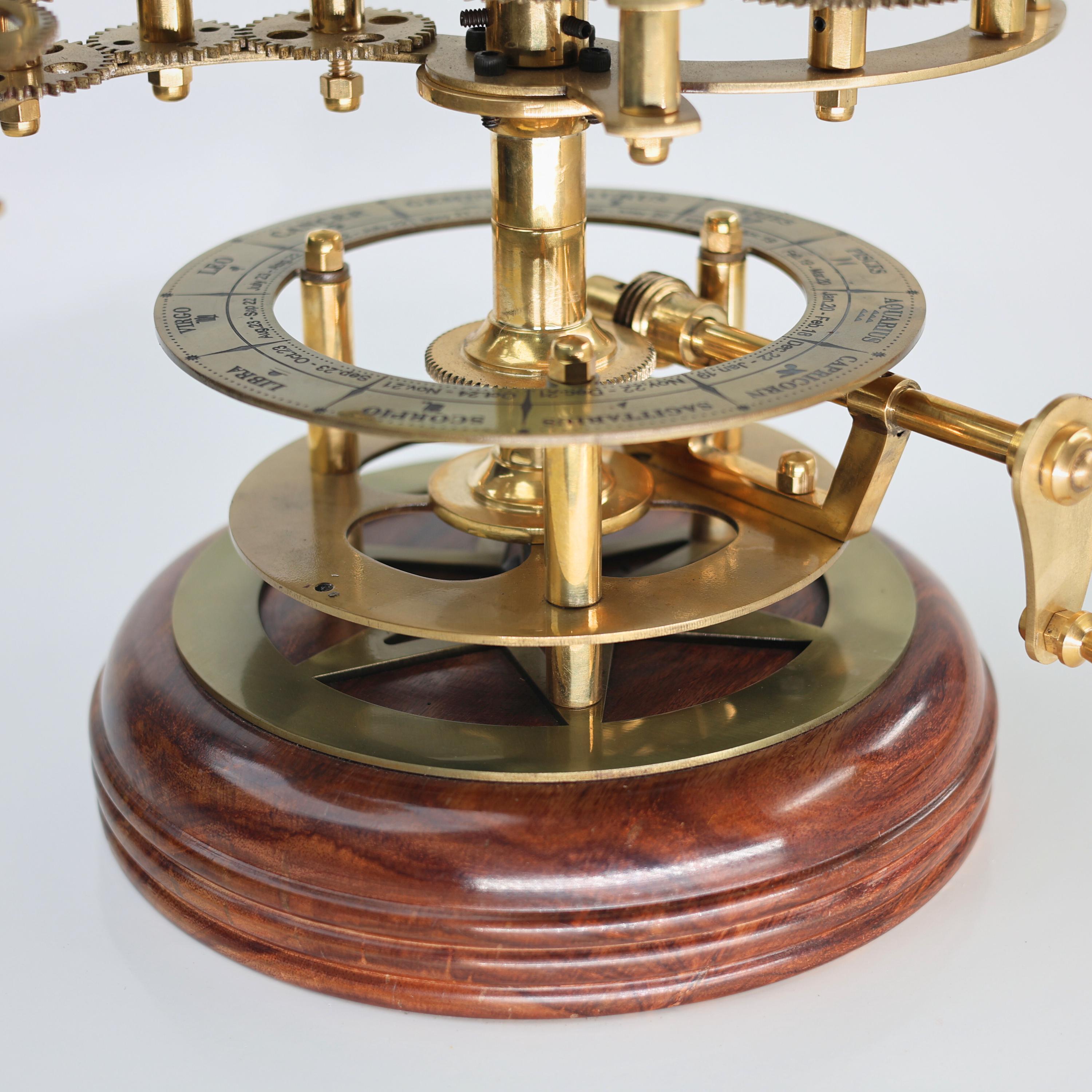 Brass Orrery with Semi-Precious Stone Planets, Museum view 6
