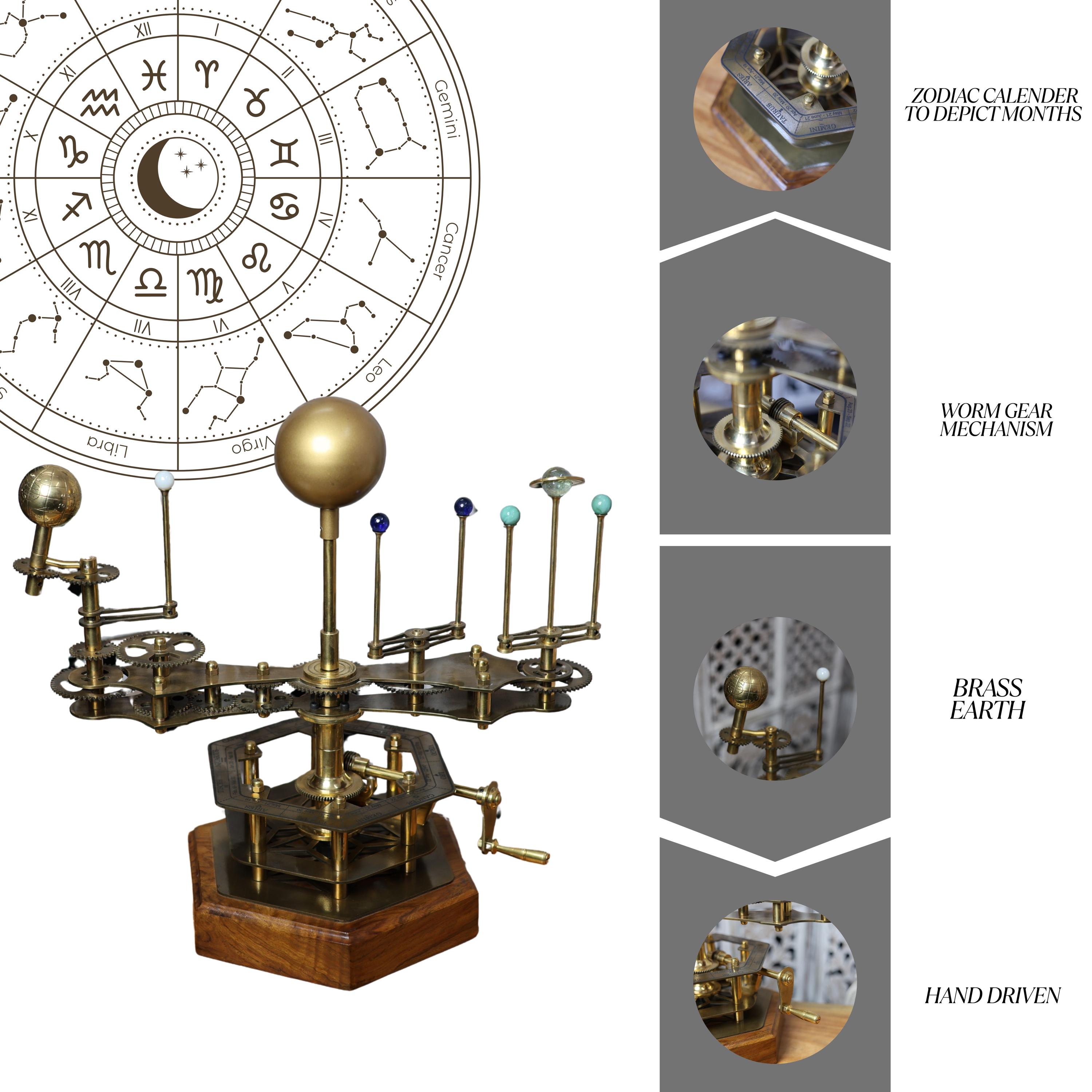 Brass Sun-Earth-Moon Tellurion, Museum Model view 4
