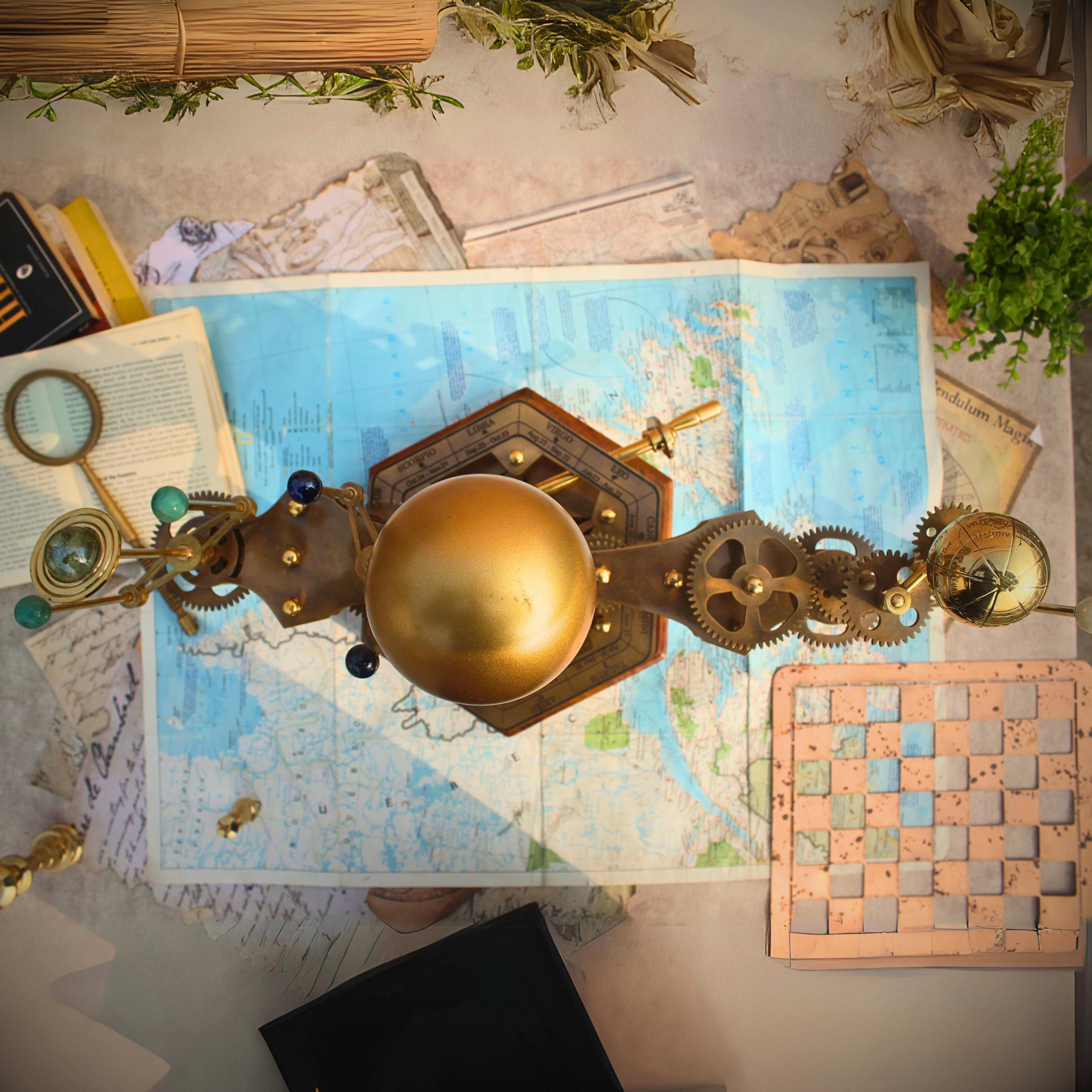Brass Sun-Earth-Moon Tellurion, Museum Model view 4